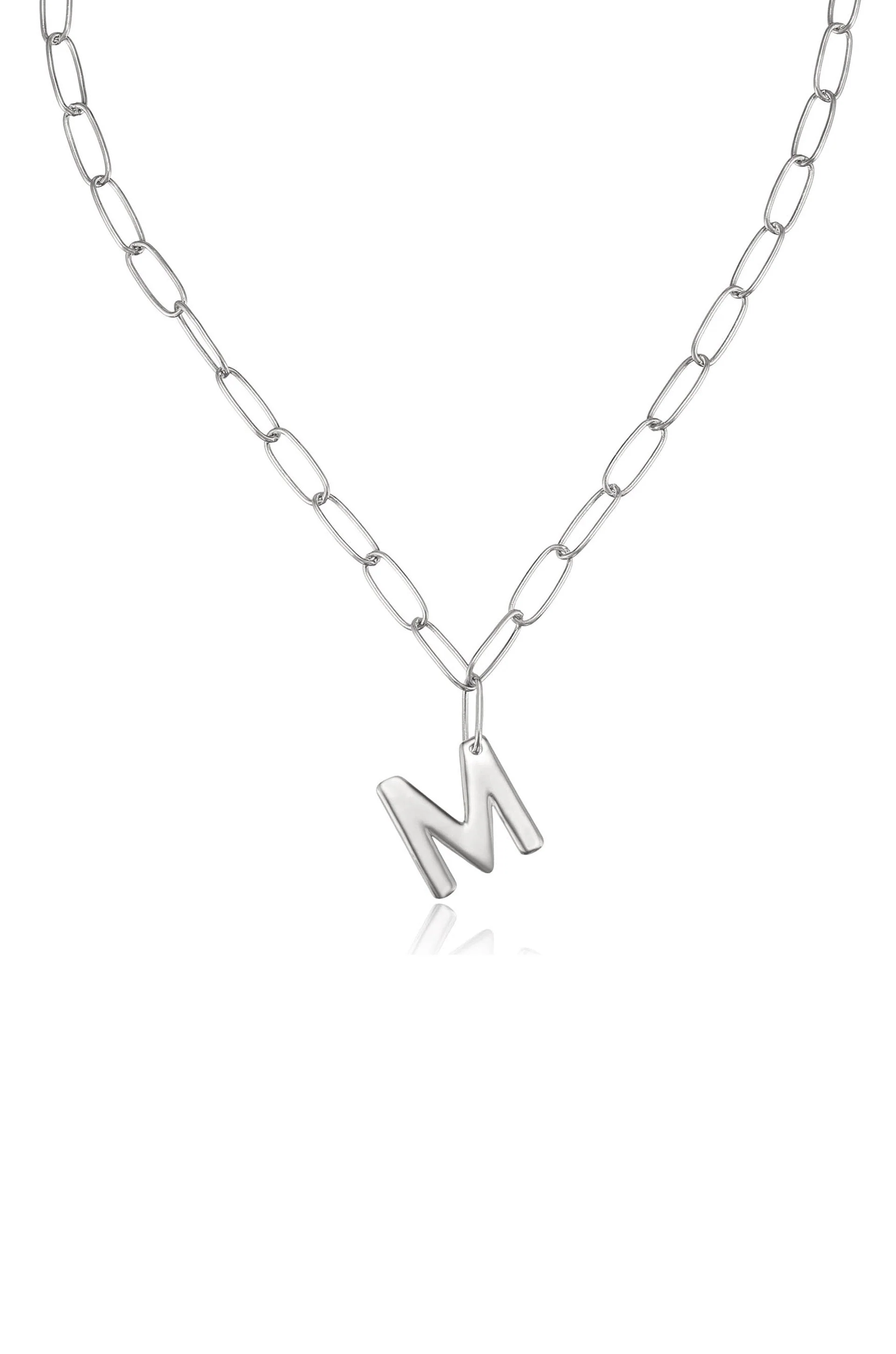 Paperclip Link Initial Necklace - Image 39
