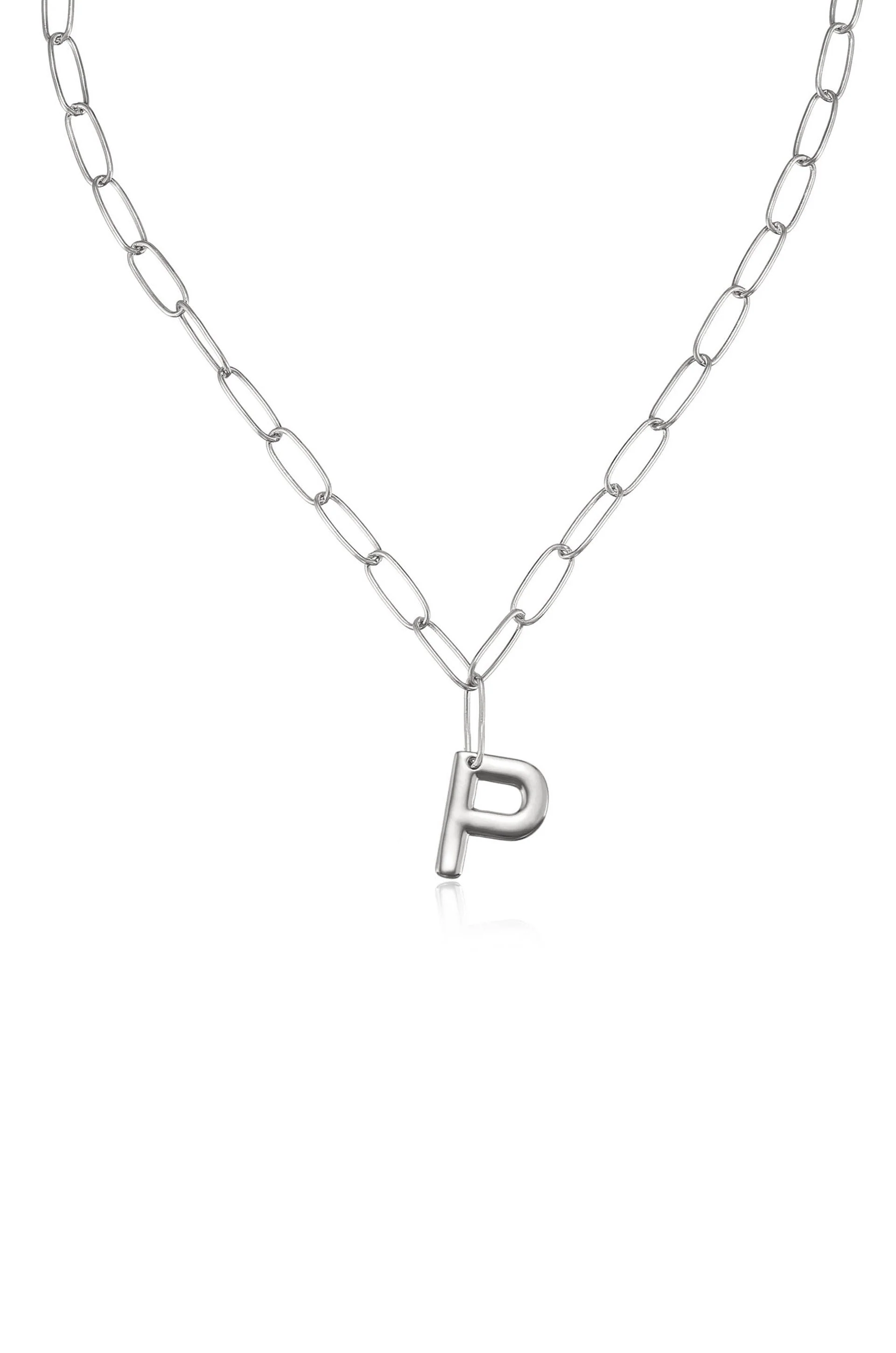 Paperclip Link Initial Necklace - Image 42