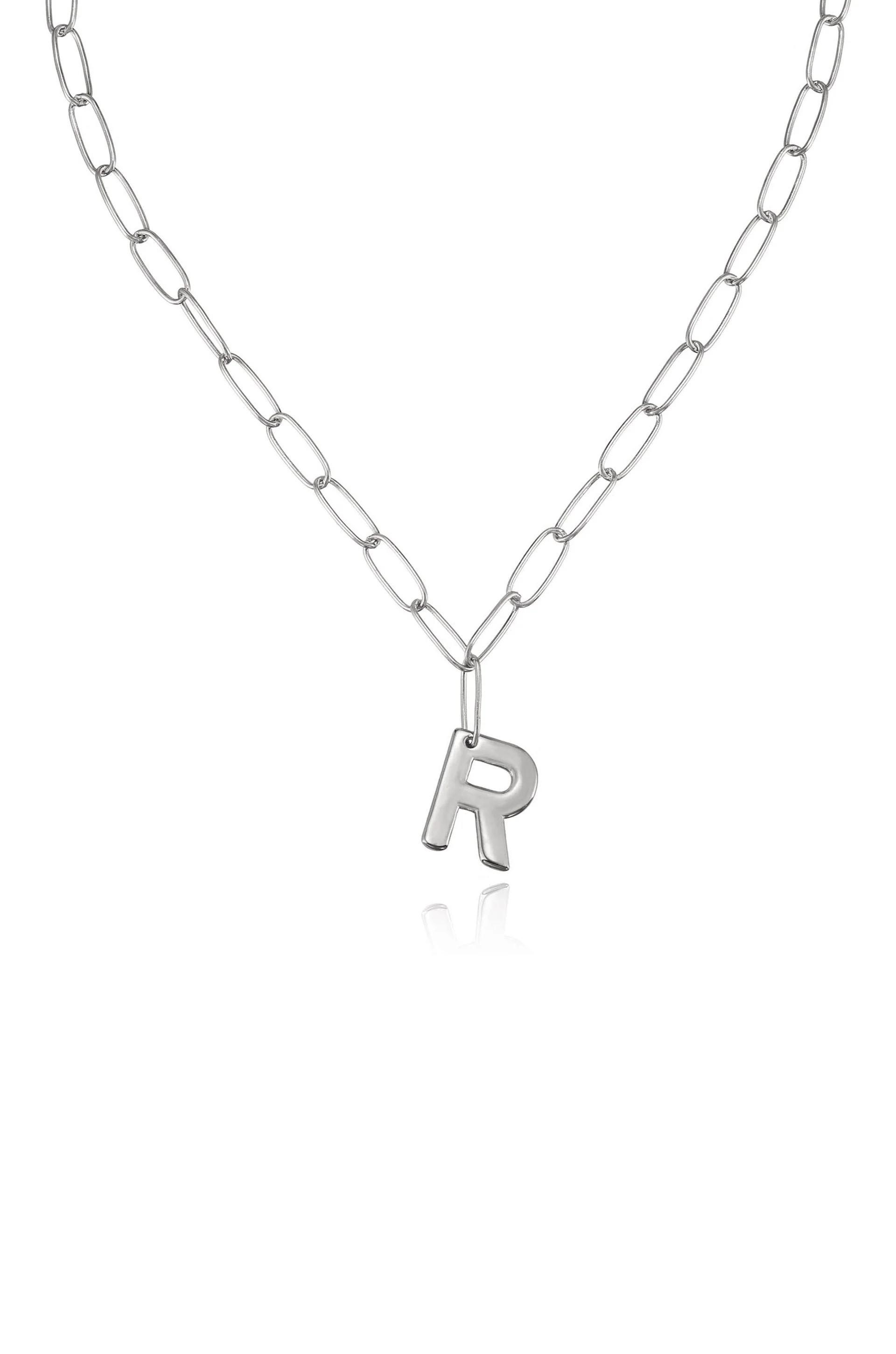 Paperclip Link Initial Necklace - Image 43