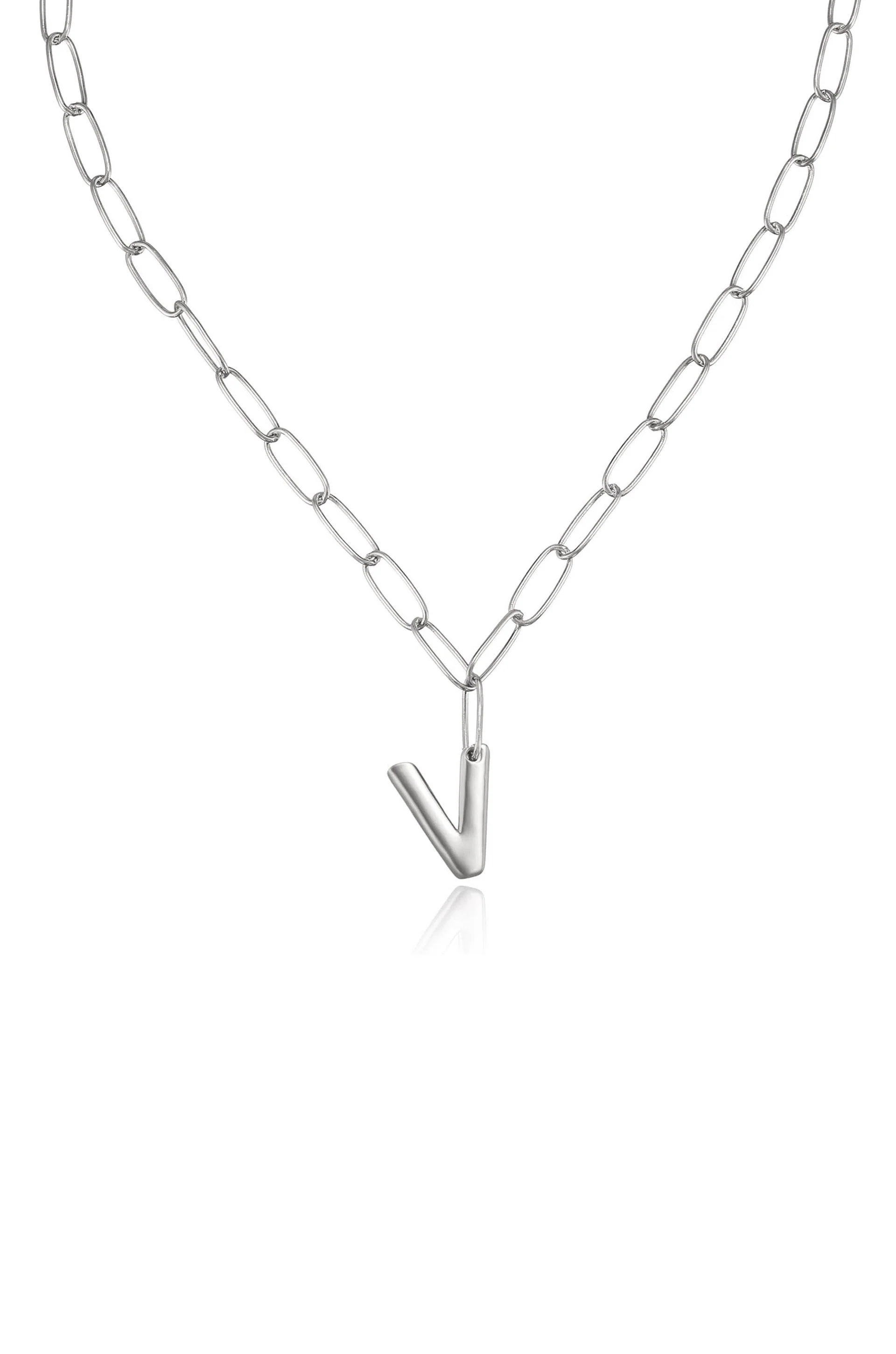 Paperclip Link Initial Necklace - Image 46
