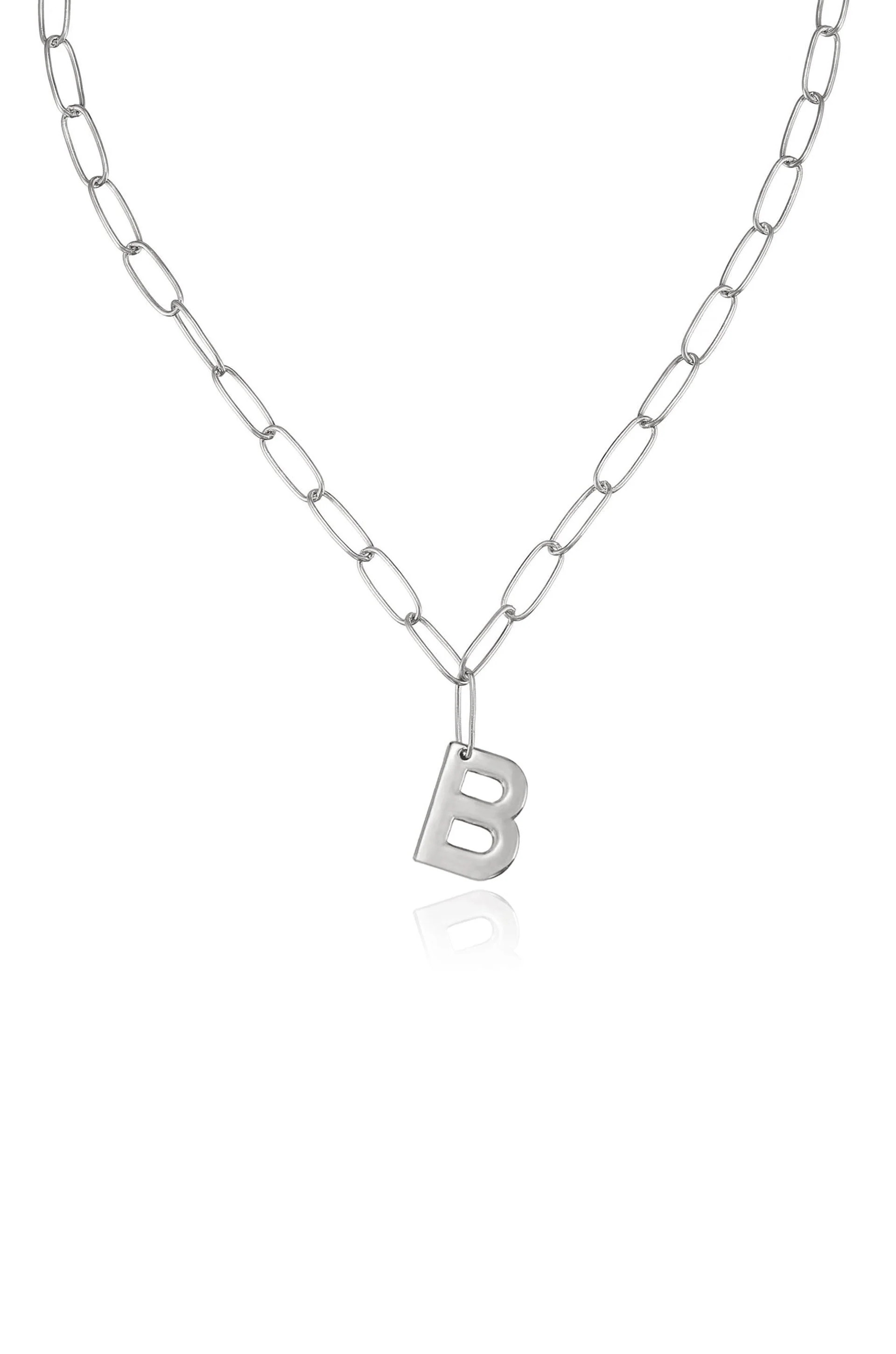 Paperclip Link Initial Necklace - Image 47