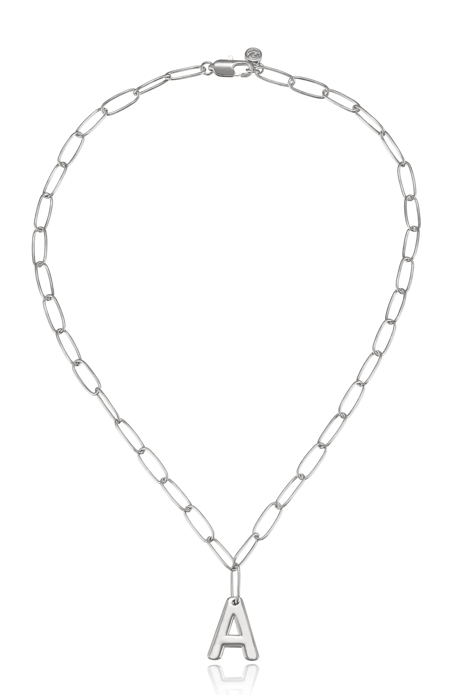 Paperclip Link Initial Necklace - Image 5