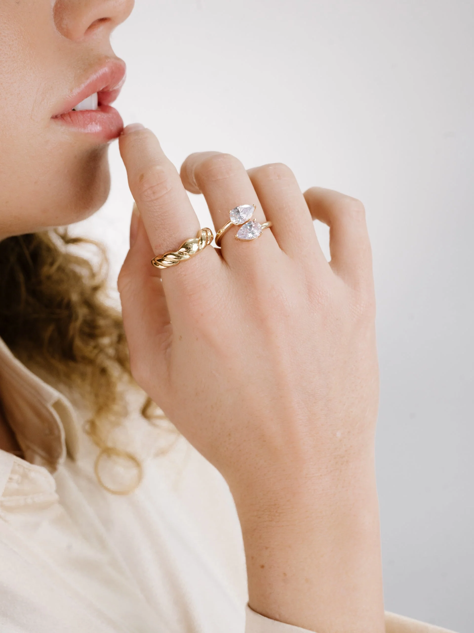 Crystal Teardrop Wrap Ring - Image 9
