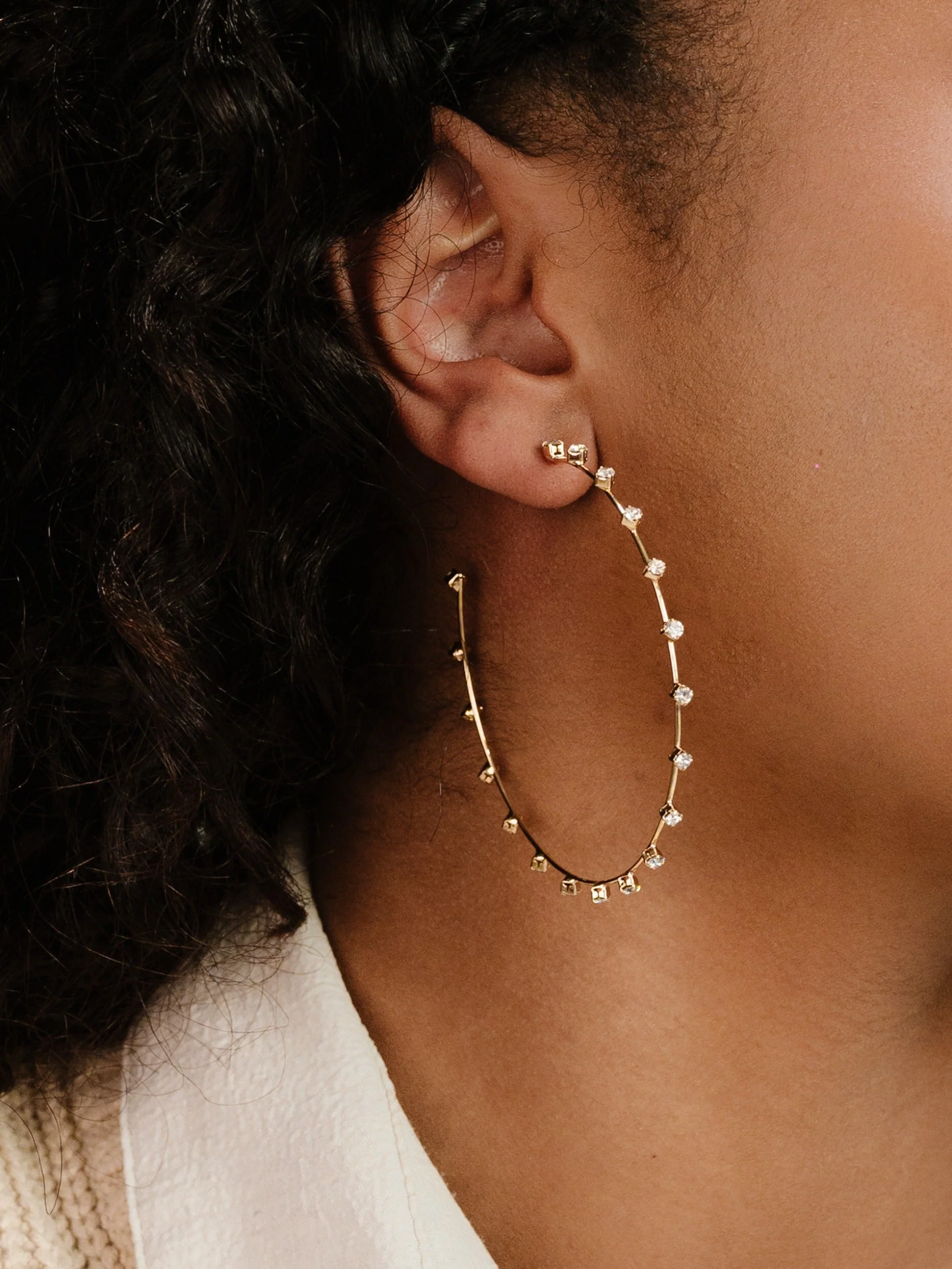 Simple Spark Crystal Hoops - Image 2