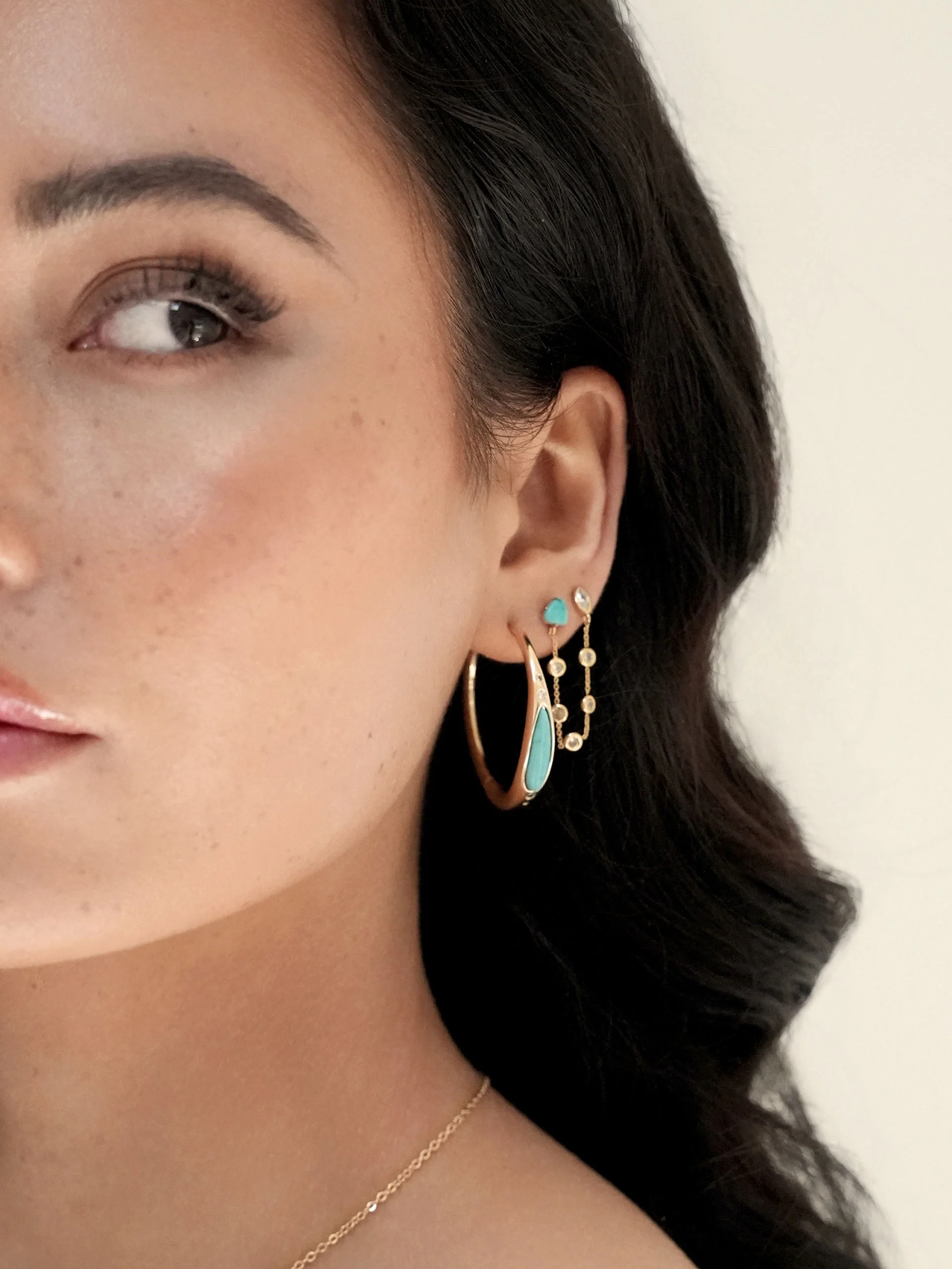 Turquoise Solstice Hoops - Image 5
