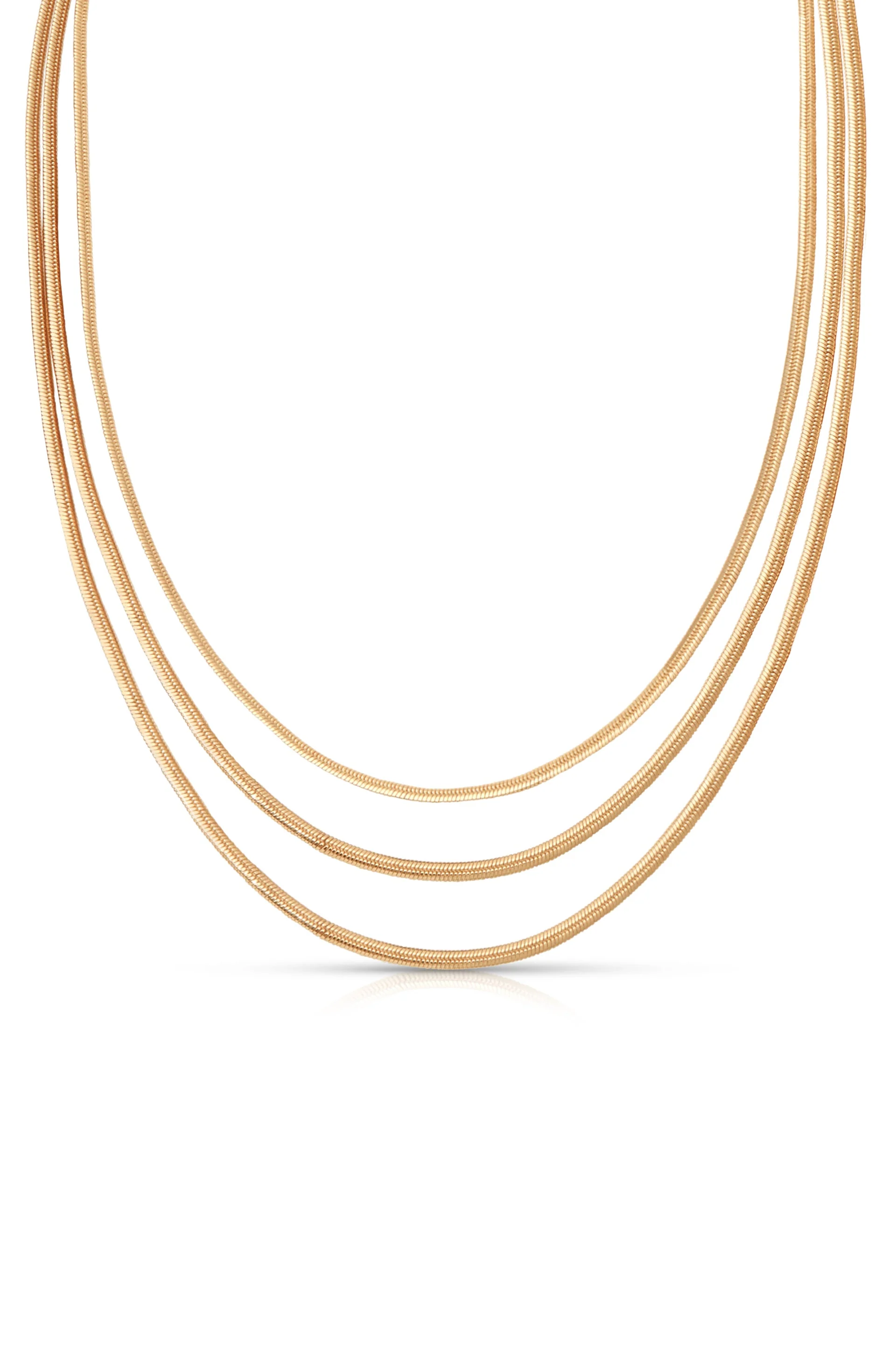 Triple Snake Chain Necklace