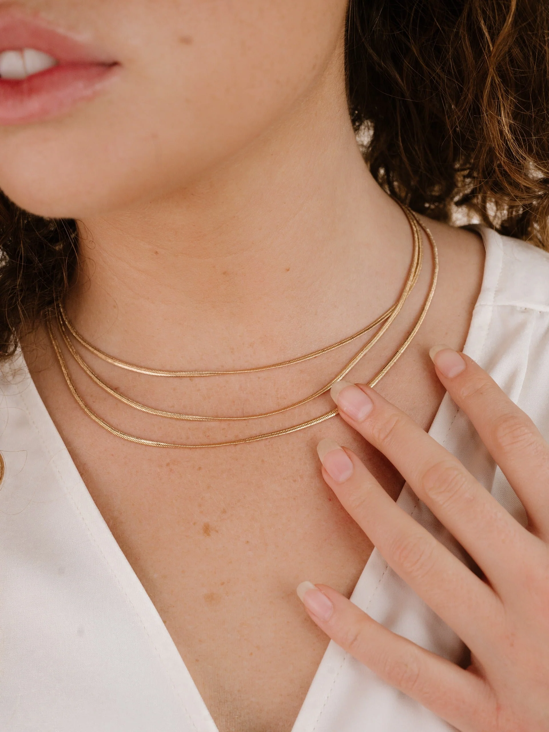 Triple Snake Chain Necklace - Image 7
