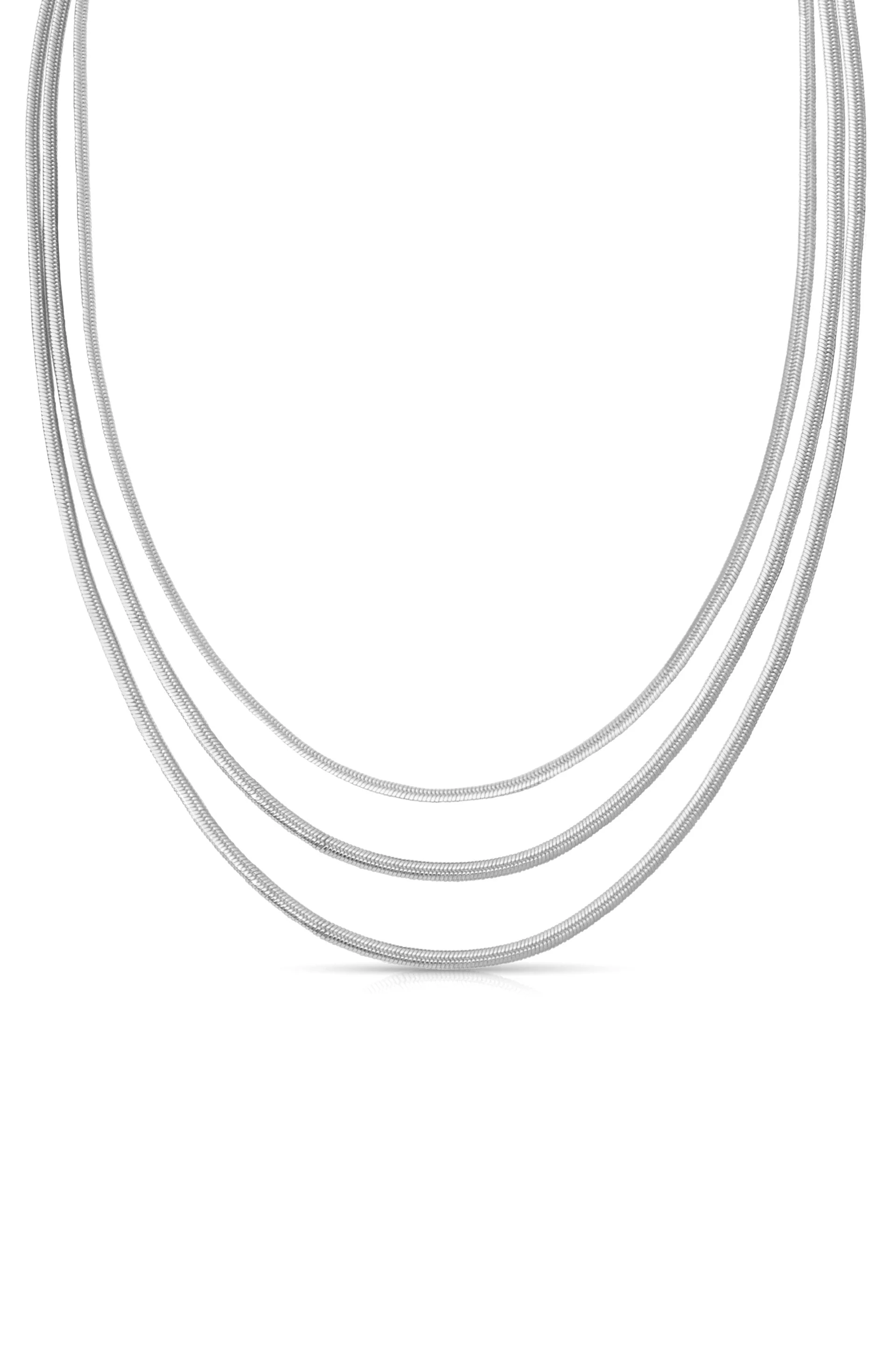 Triple Snake Chain Necklace - Image 8