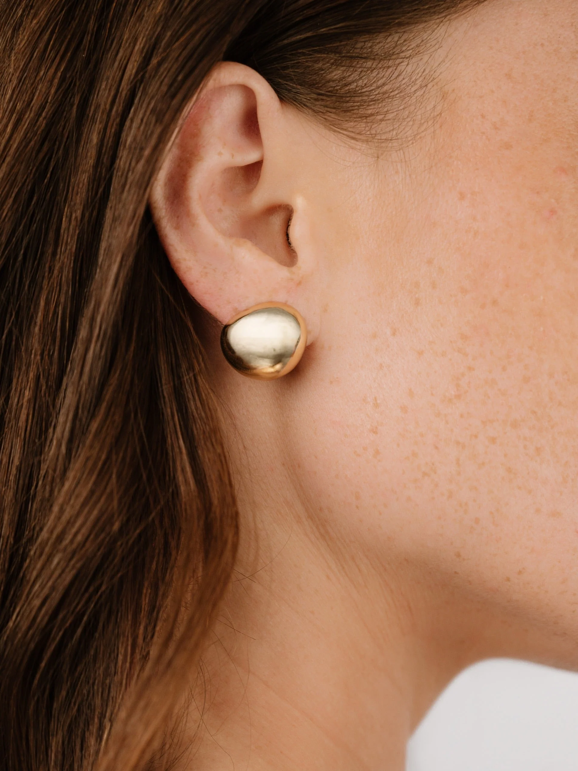Polished Pebble Stud Earrings - Image 2
