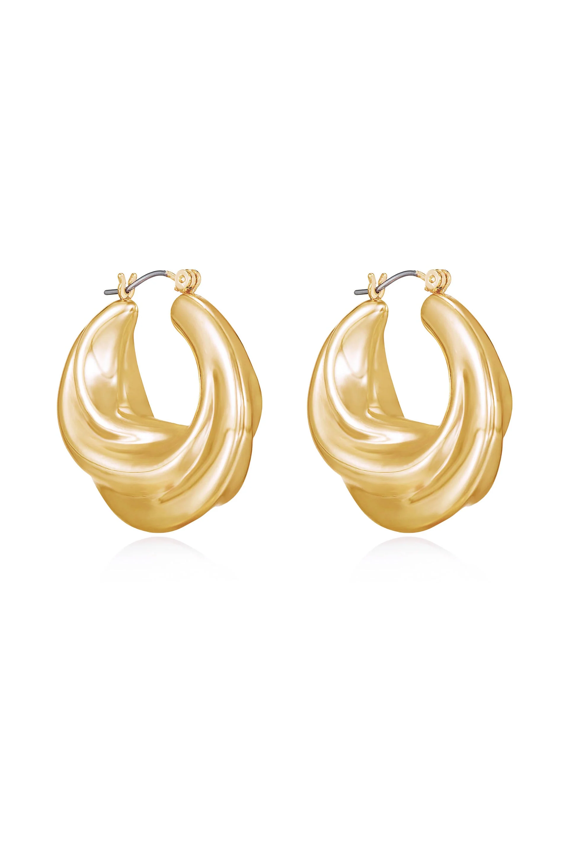 Crescent Swirl Hoop Earrings - Image 4