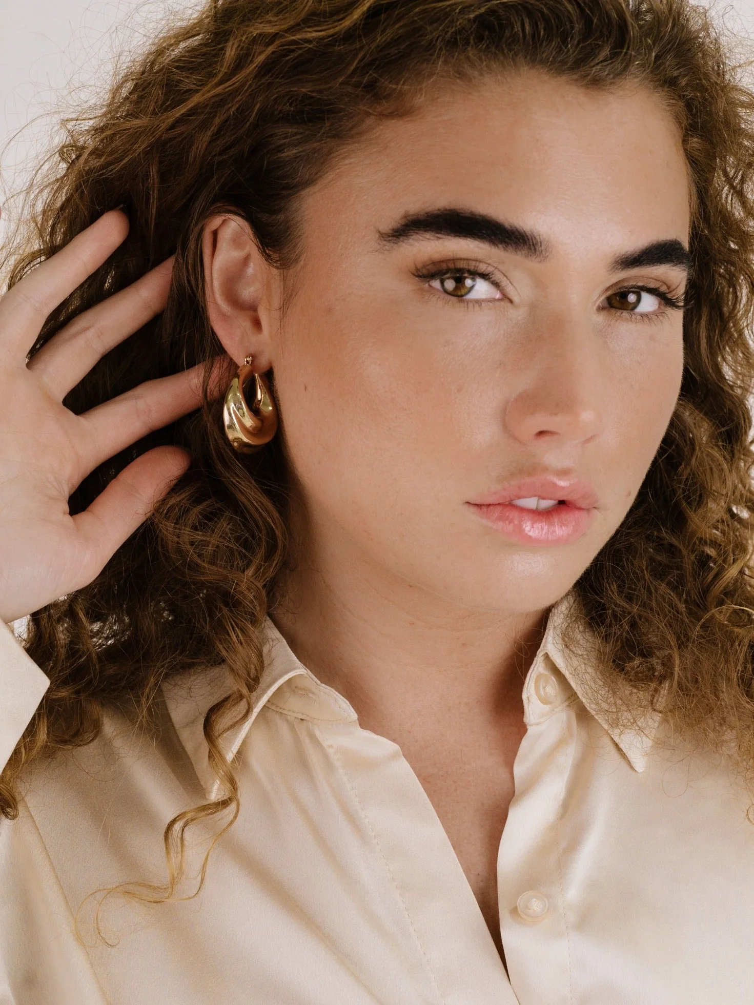 Crescent Swirl Hoop Earrings - Image 6