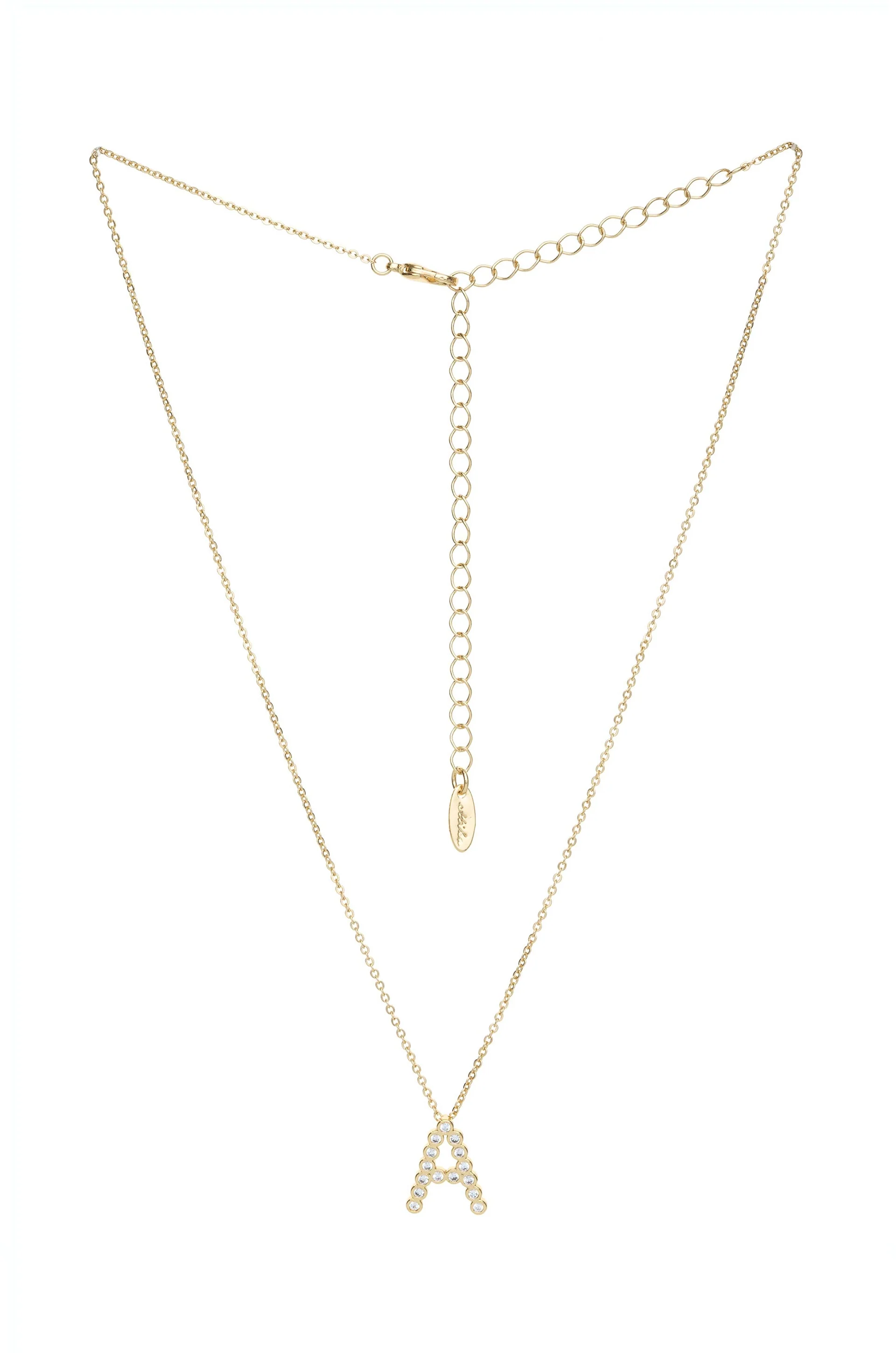 Simple Crystal Initial Necklace - Image 3