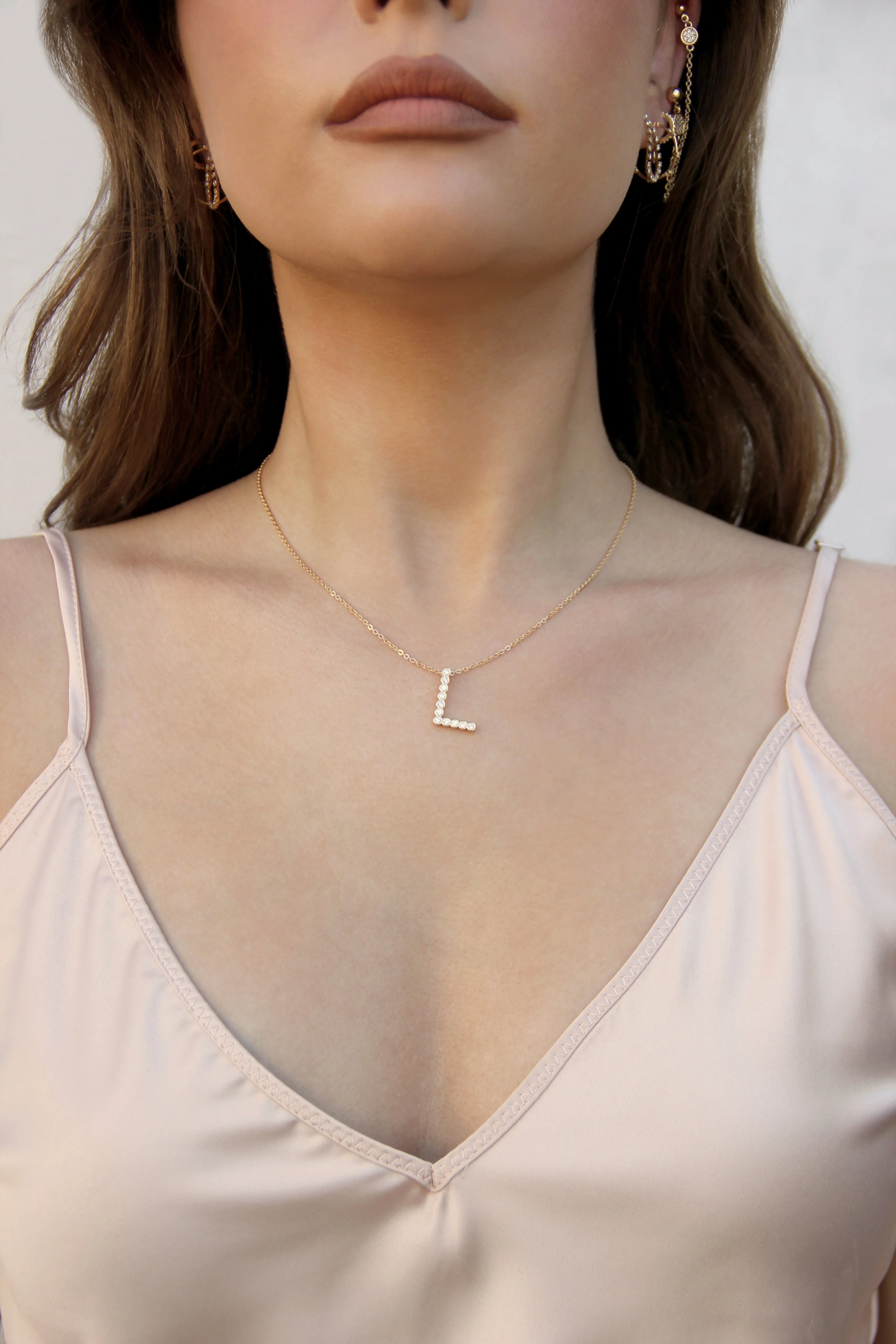 Simple Crystal Initial Necklace - Image 4