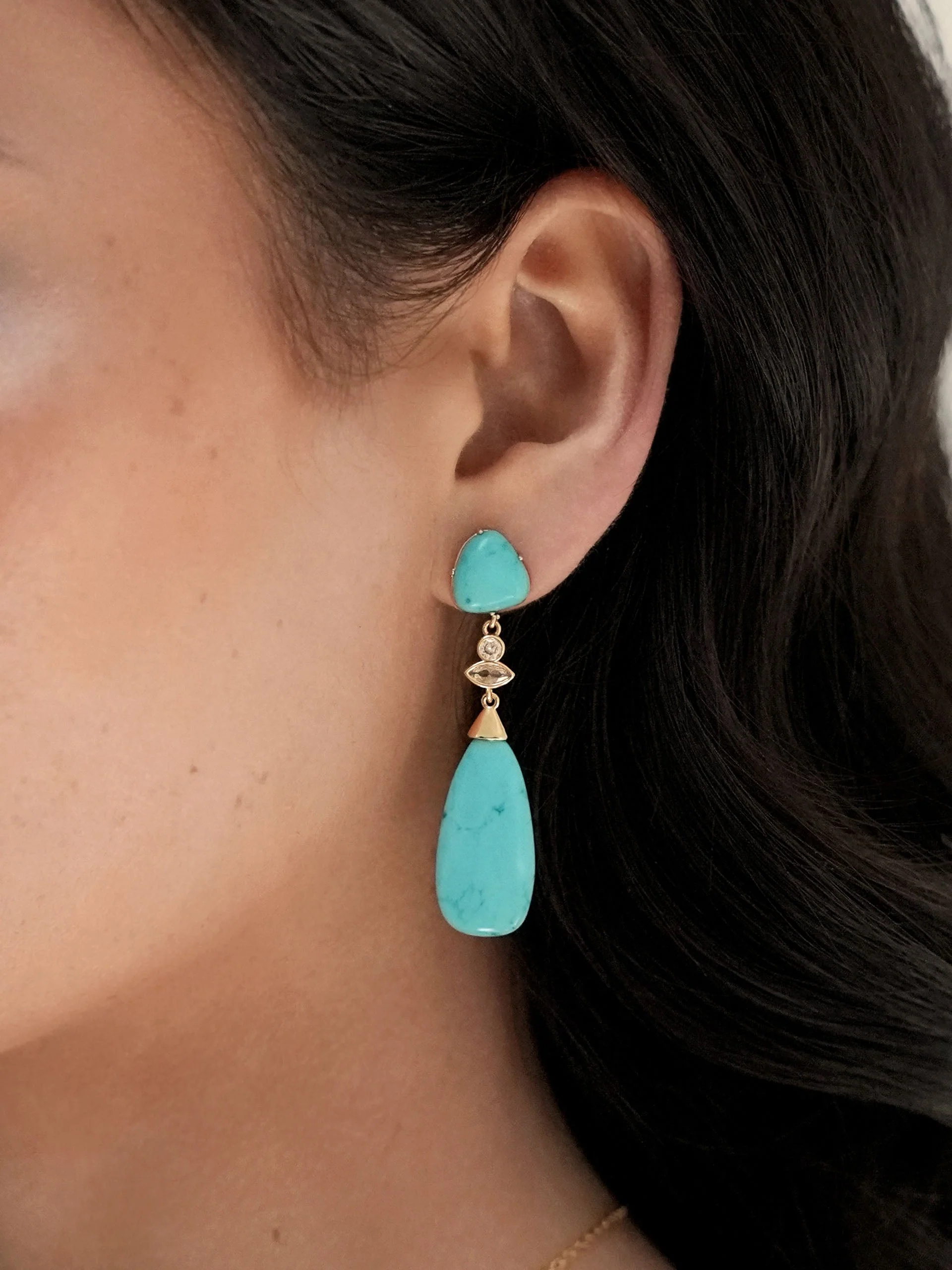 Turquoise Solstice Drop Earrings - Image 2