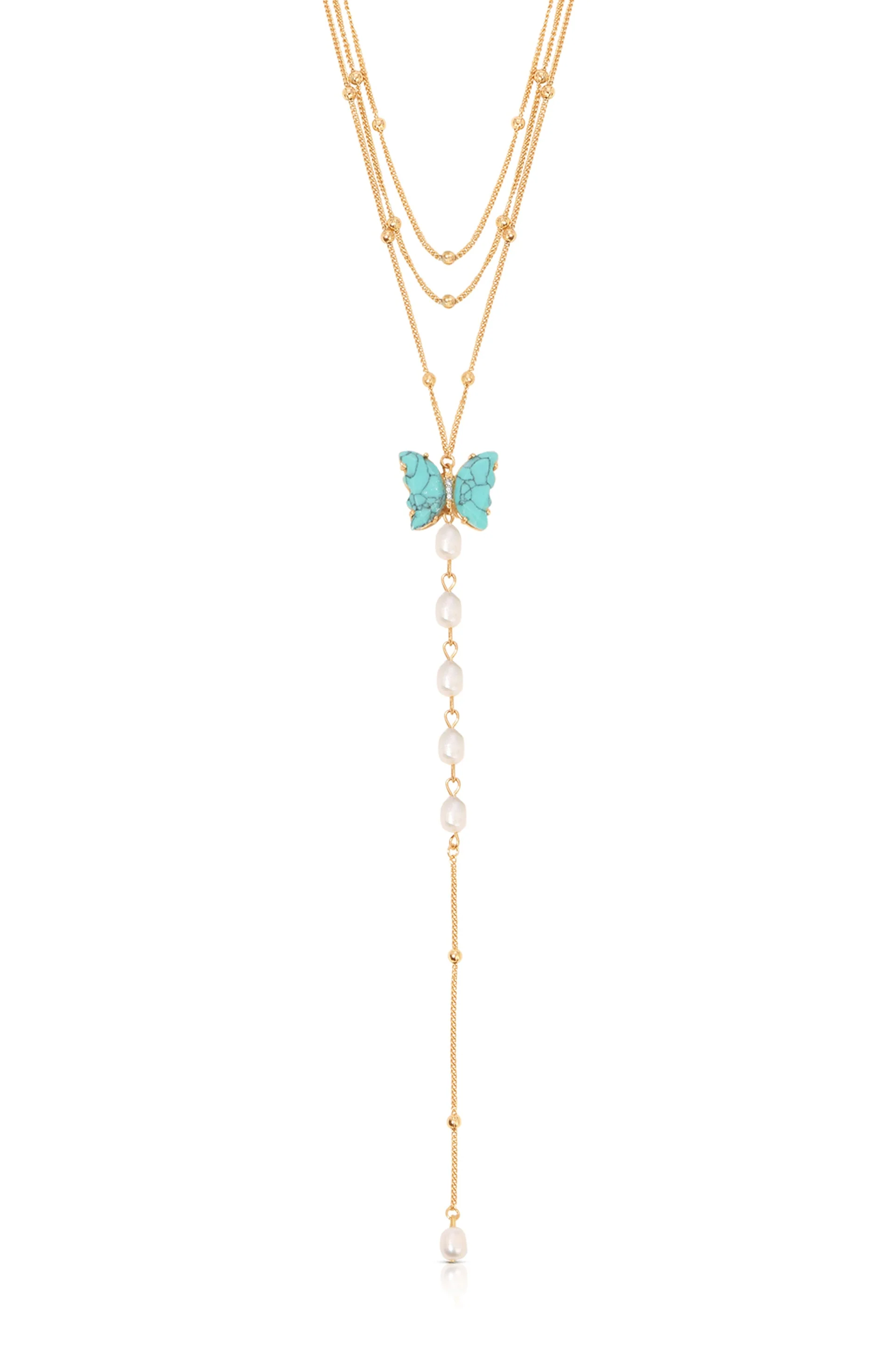 Turquoise Butterfly Lariat
