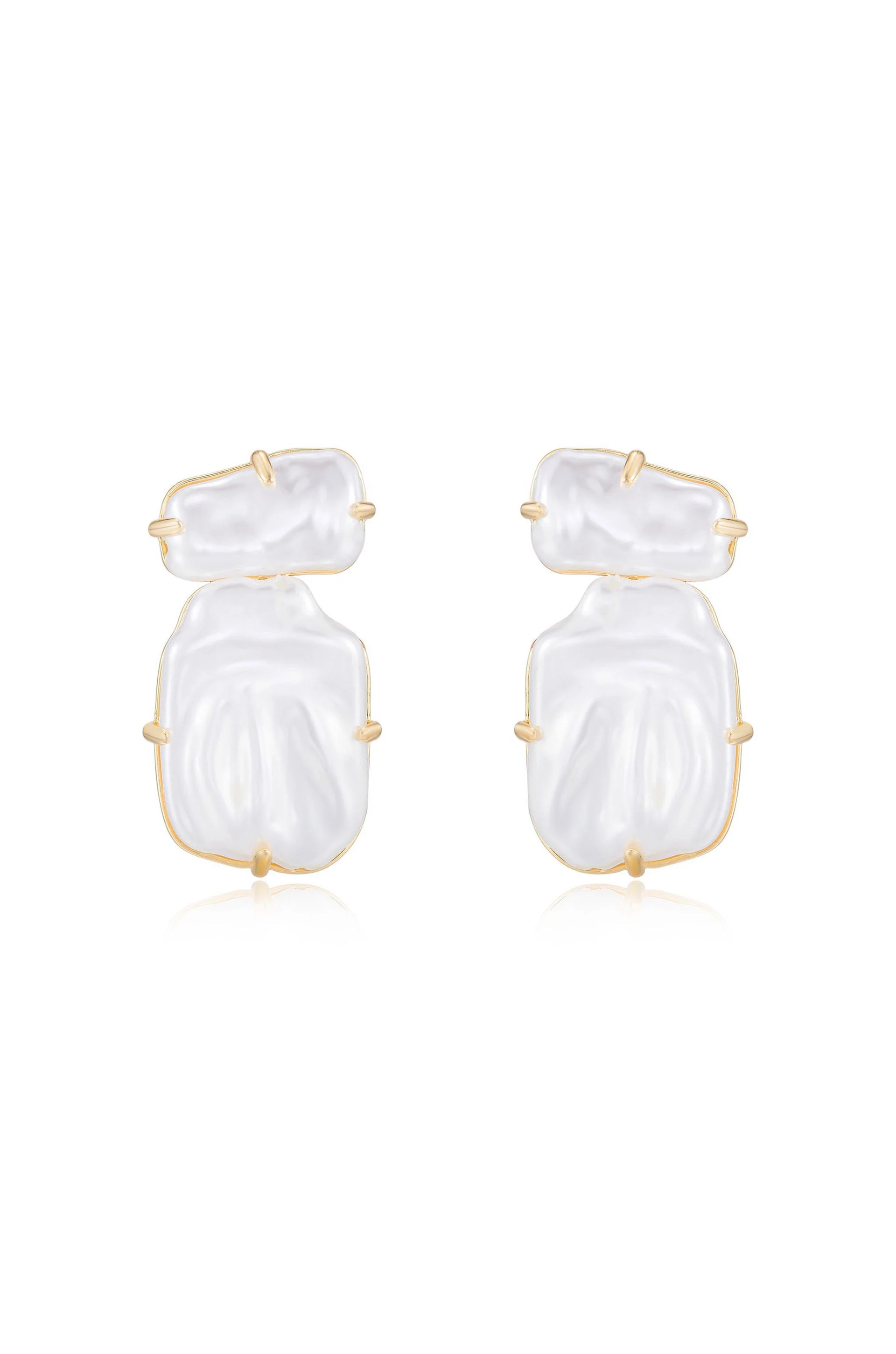 Edge of Water Double Pearl Earrings