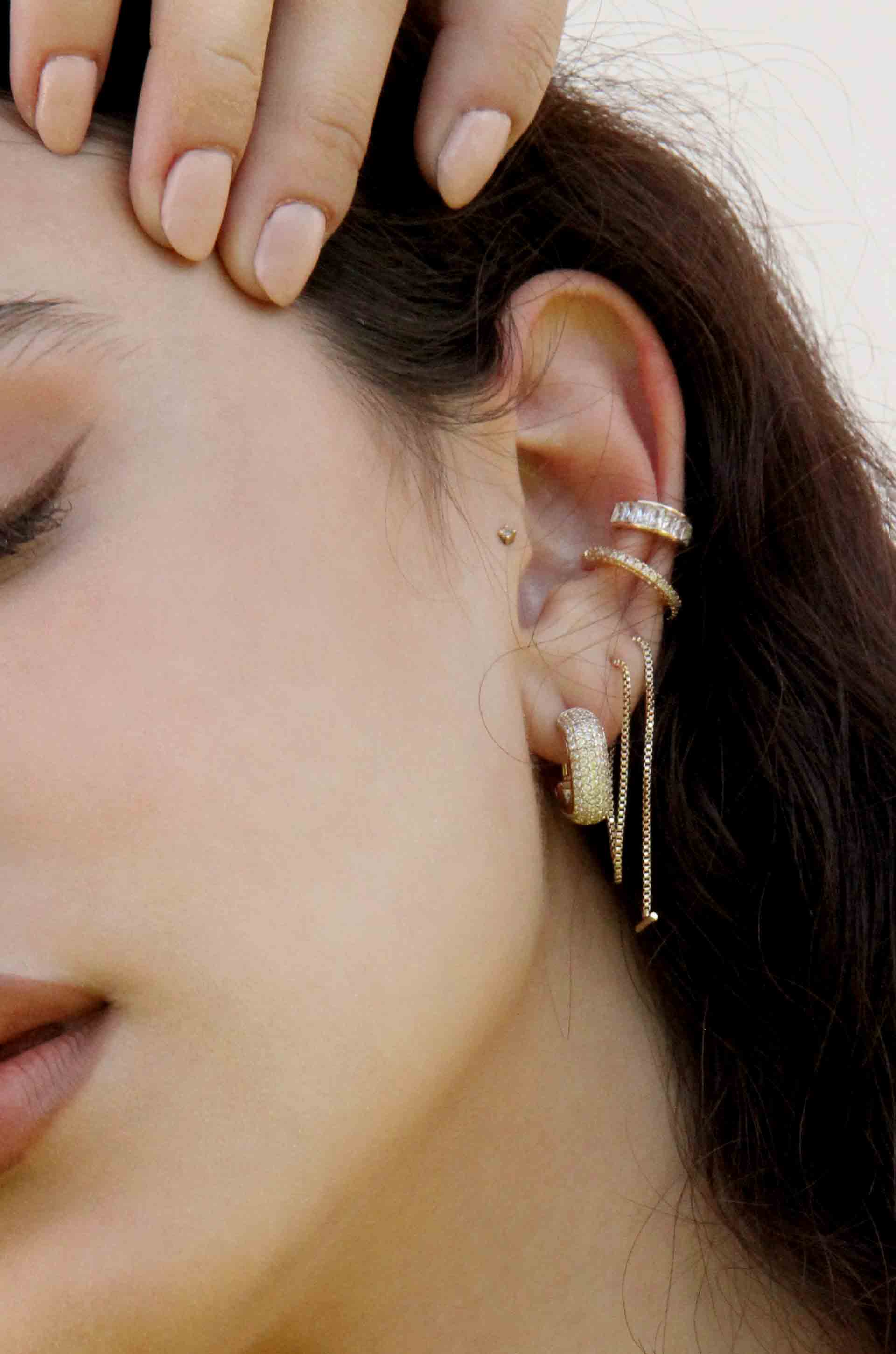 Single Chain Threader Earrings - Image 4