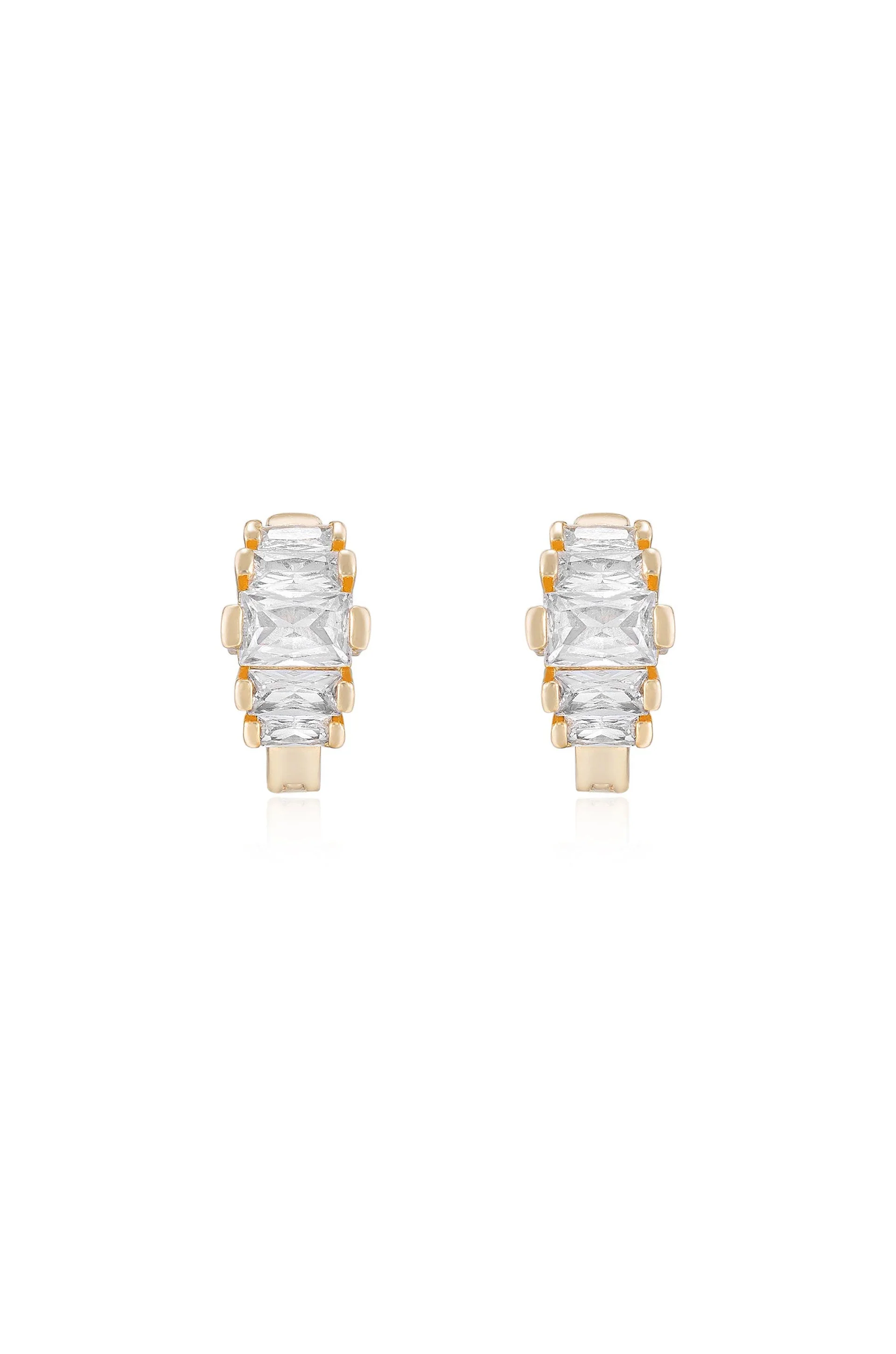 Diamond Shine Mini Hoop Earrings - Image 3