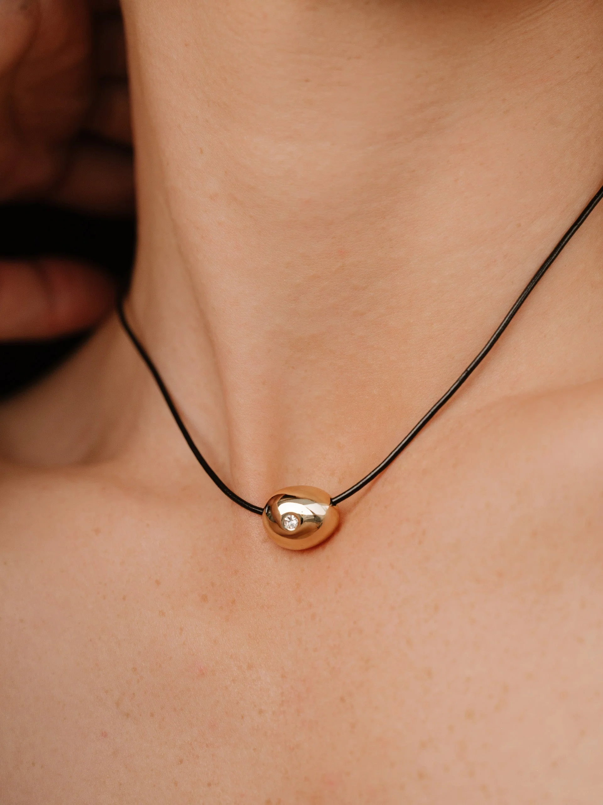 Polished Pebble Leather Pendant Necklace - Image 14