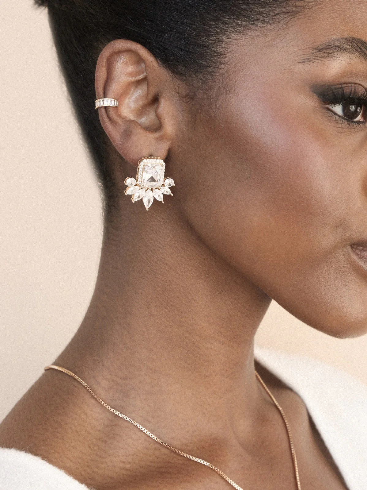 Shine Crystal Stud Earrings - Image 5