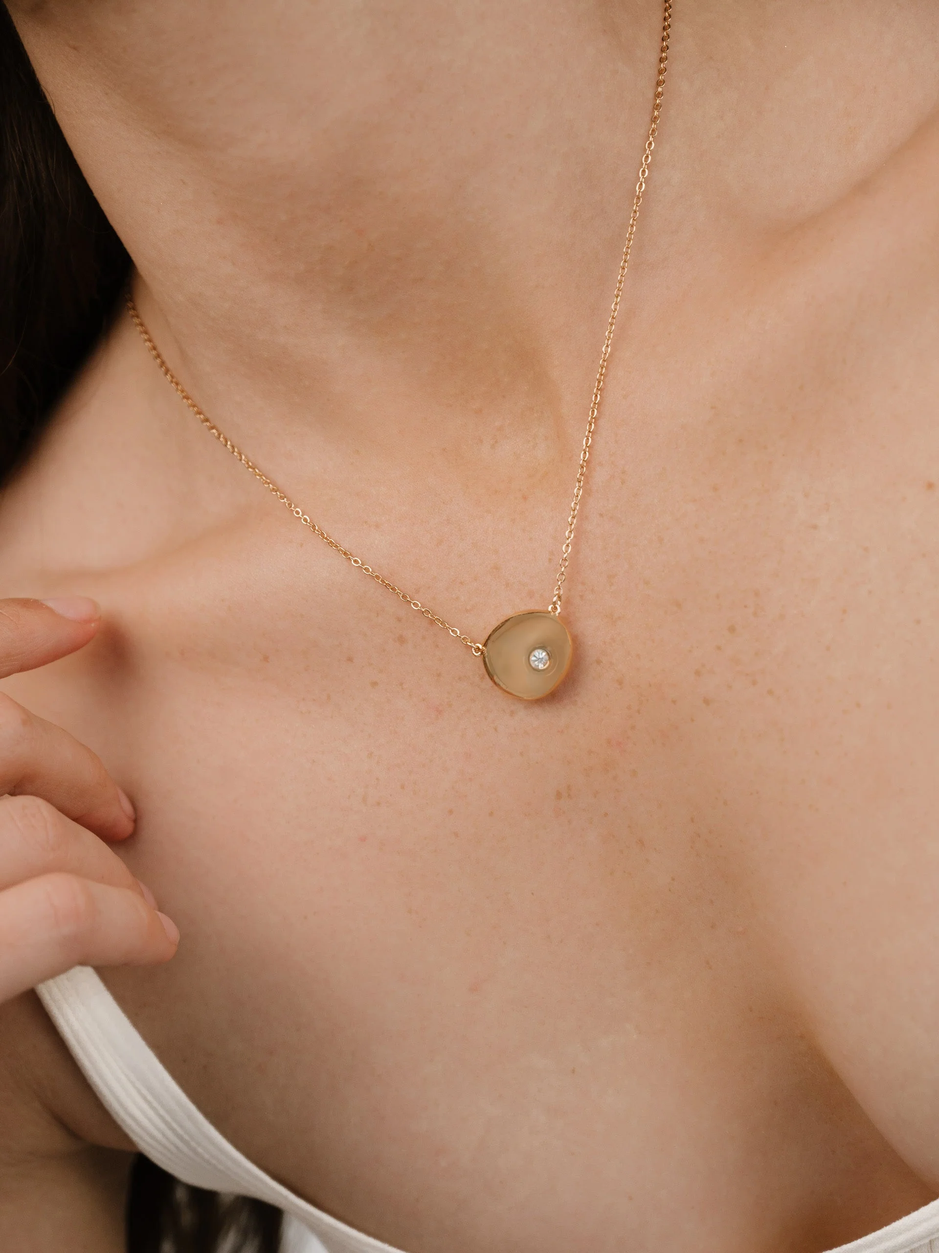 Polished Pebble Pendant Necklace - Image 8