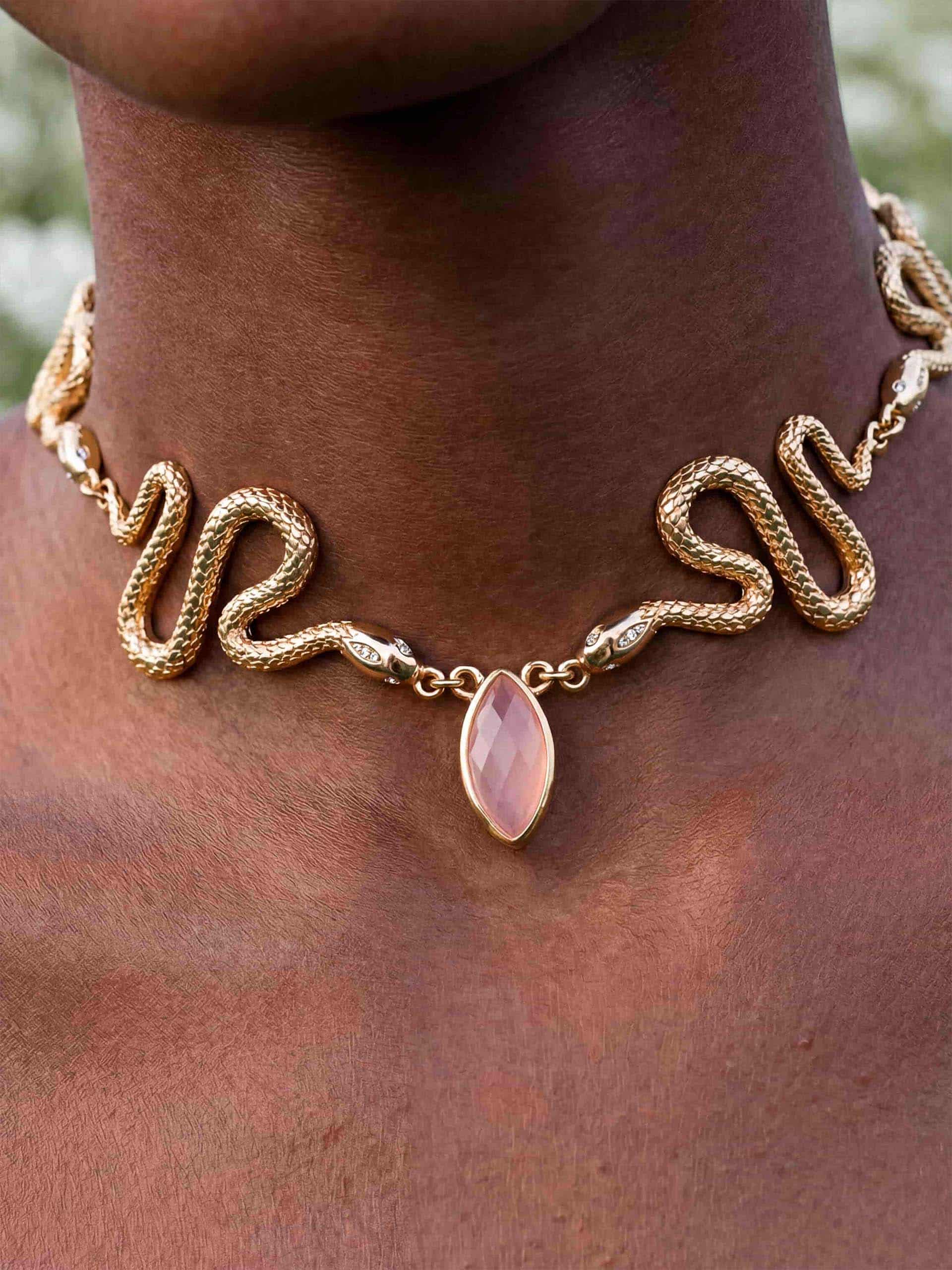 Mother of Pearl Serpentina Snake Choker - Image 6