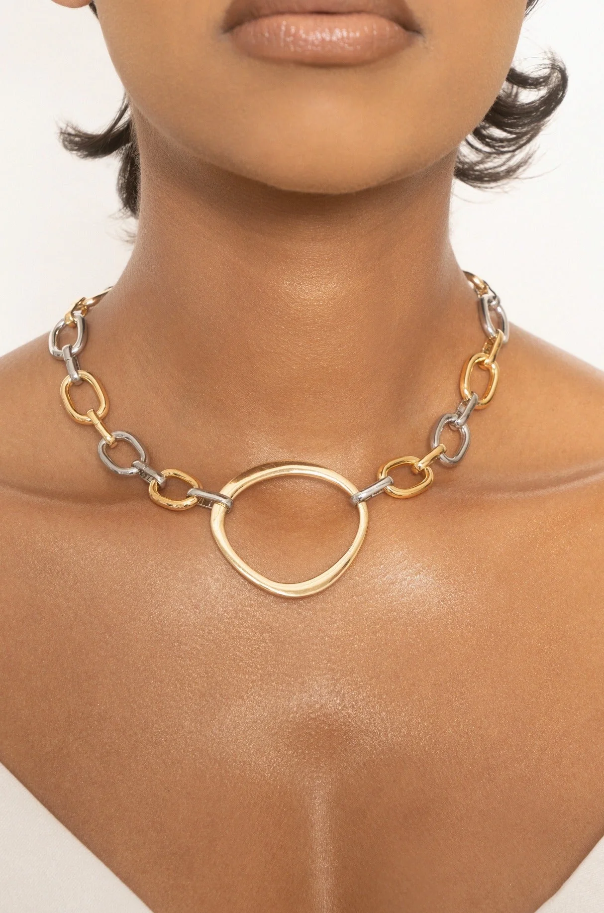 Mixed Metal Chain Link Choker - Image 2