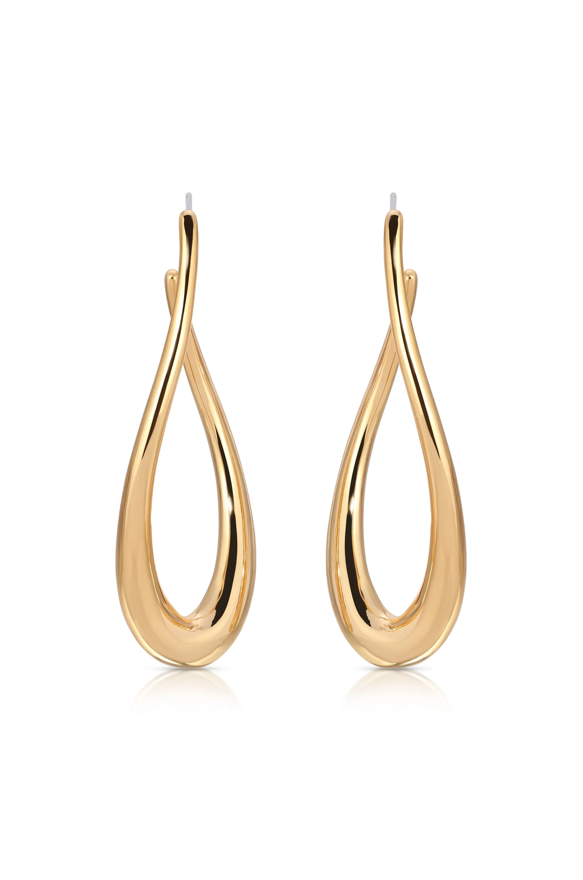 Oblong Abstract Hoop Earring - Image 3