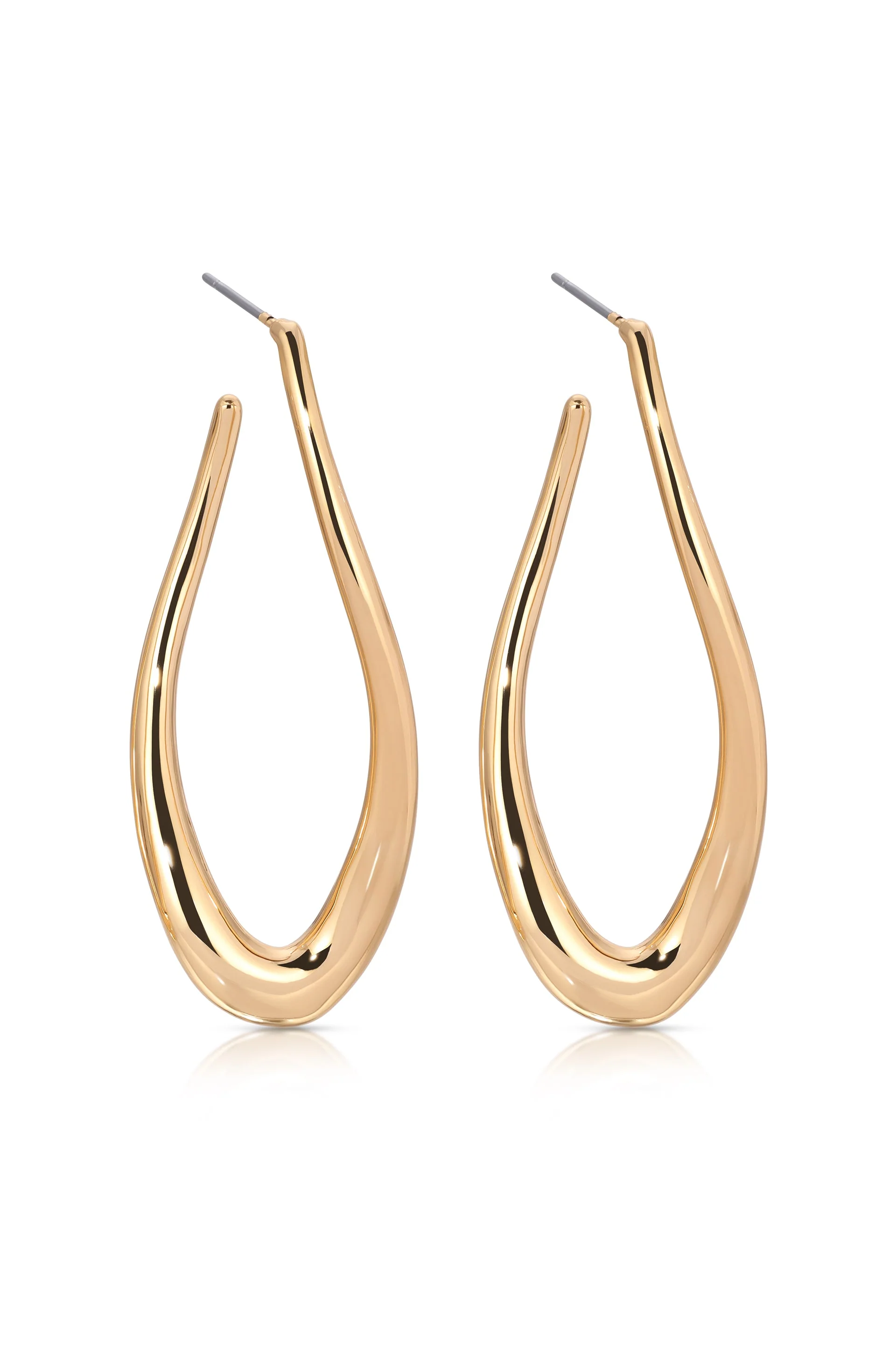 Oblong Abstract Hoop Earring - Image 4