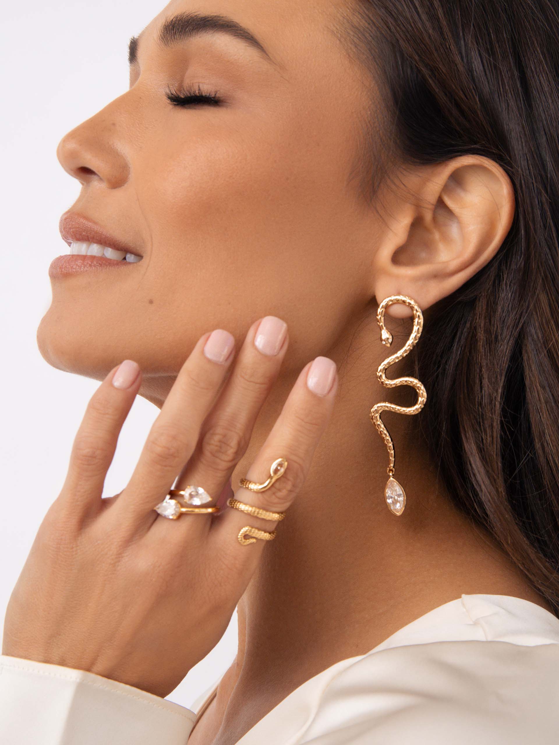 Serpentina Statement Snake Earring - Image 4