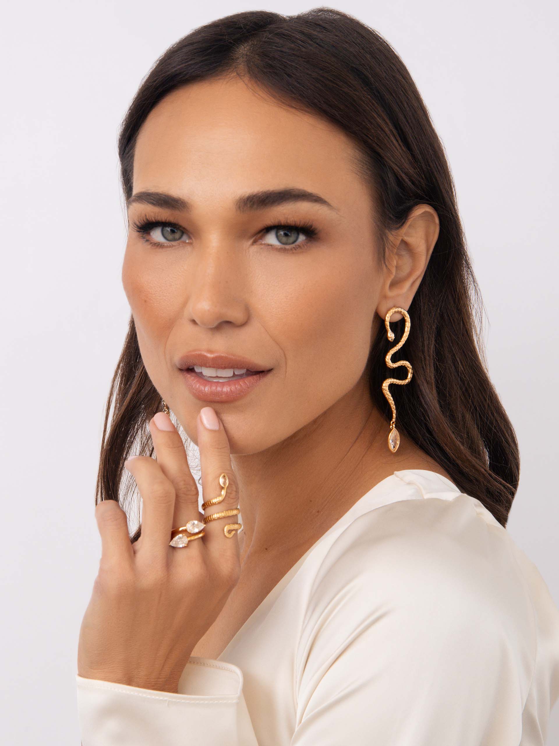 Serpentina Statement Snake Earring - Image 6