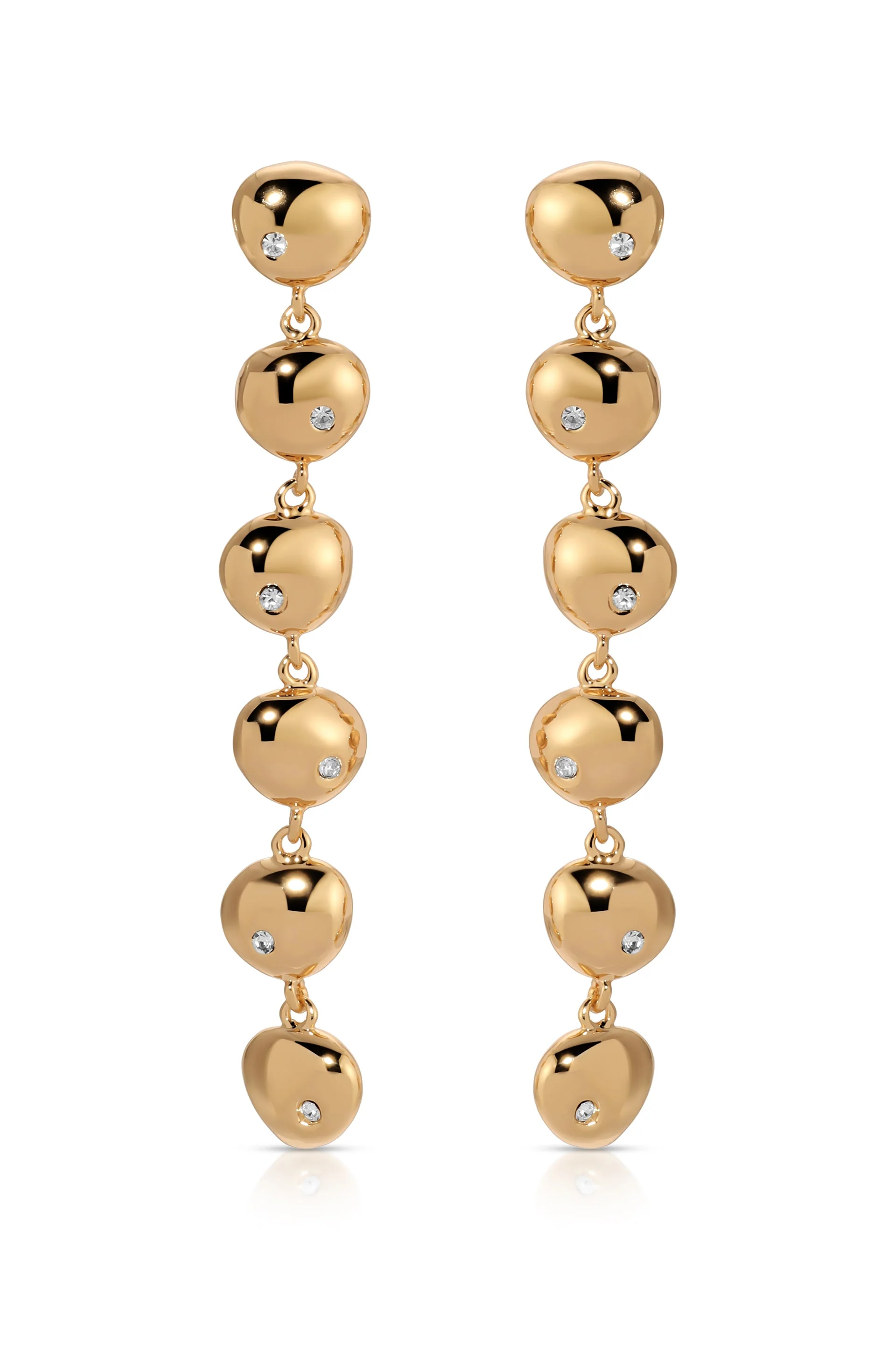 Polished Pebble Linear Dangle Earrings