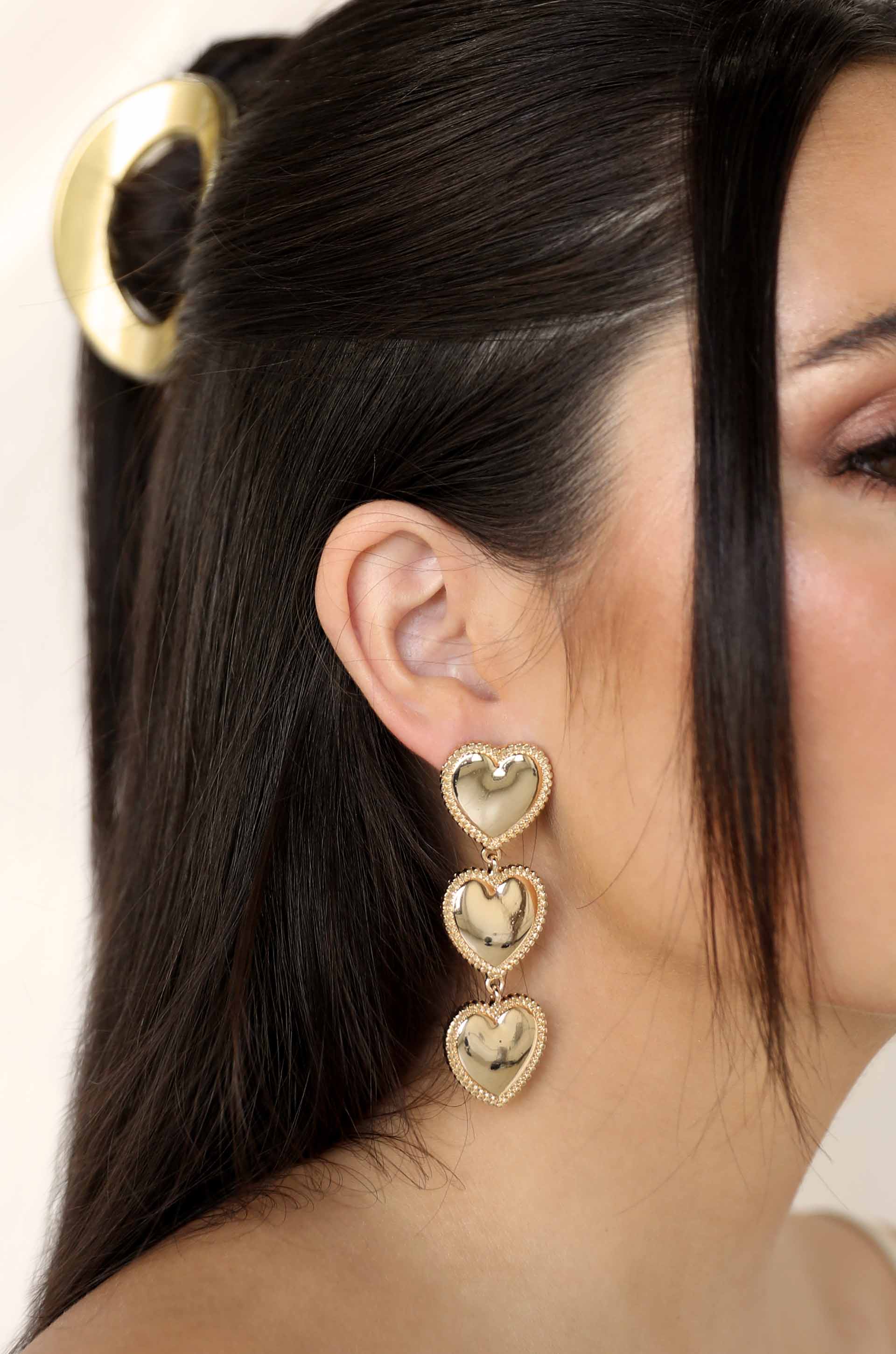 Golden Love Drop Dangle Earrings - Image 2