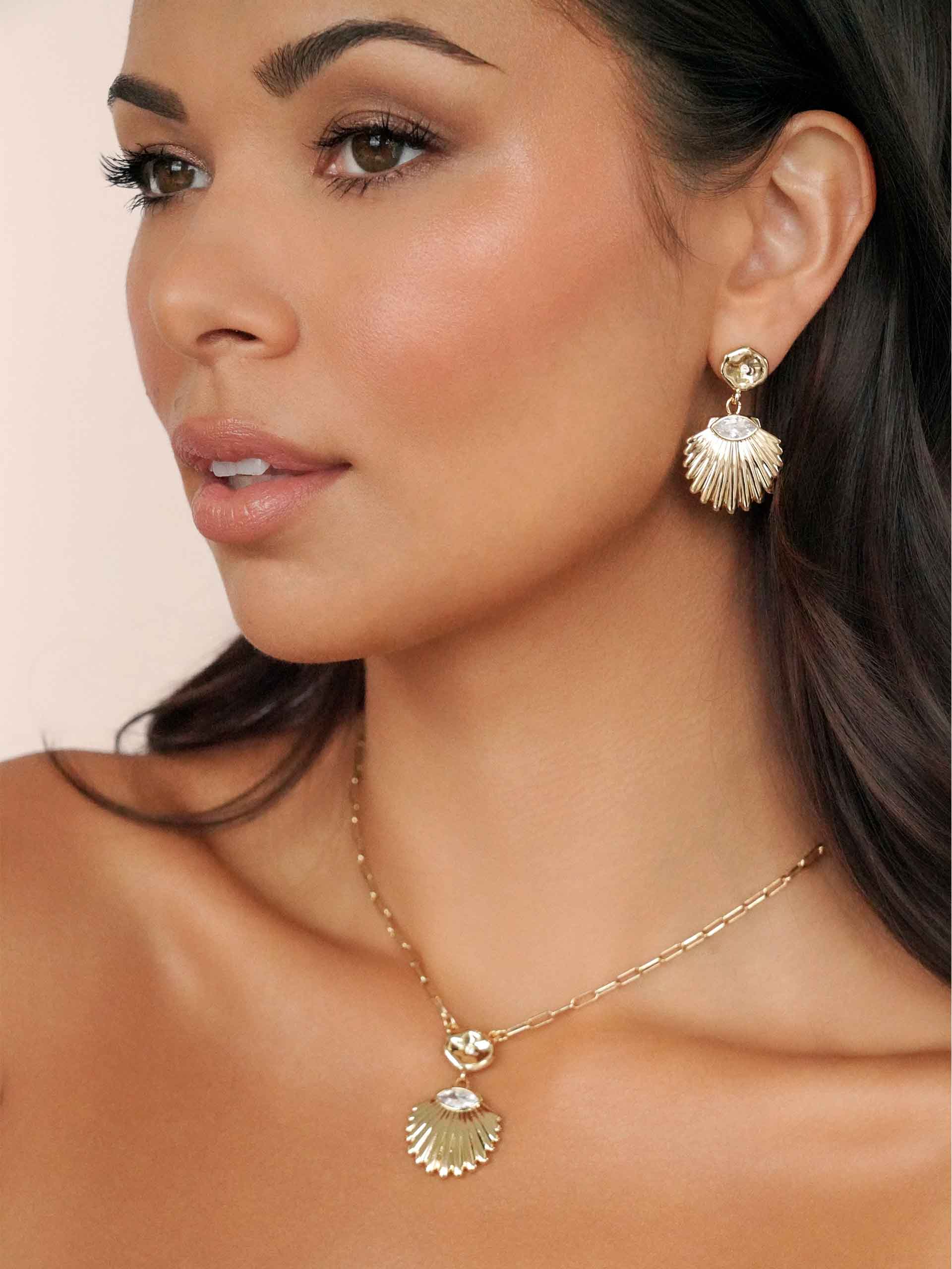 Santorini Shell Drop Earrings - Image 4