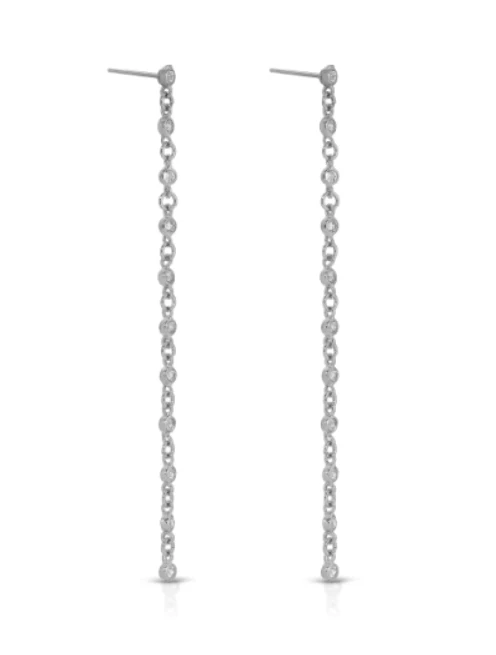 Dainty Linear Crystal Earrings - Image 7