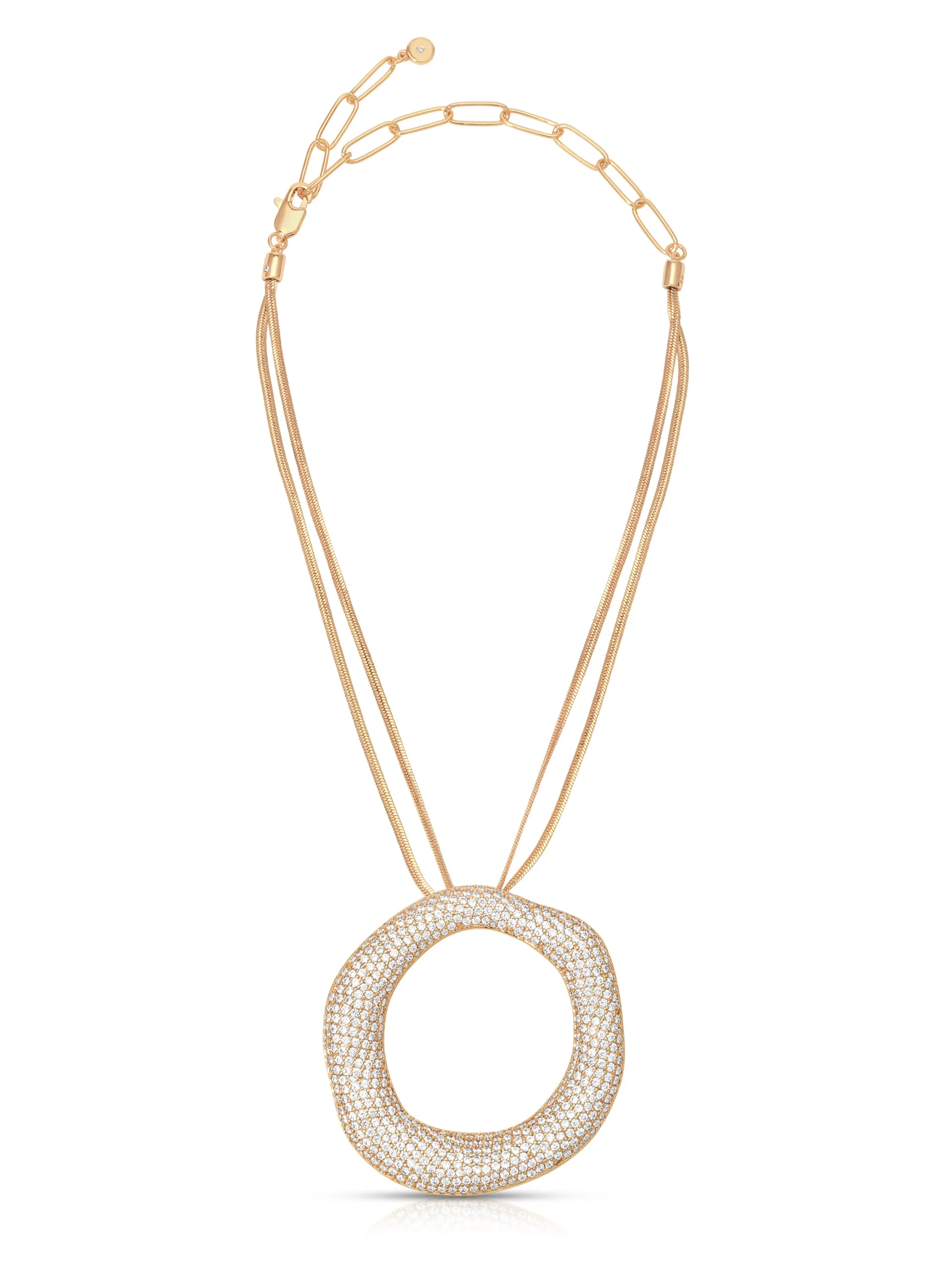 Open Circle Pavè Necklace - Image 3