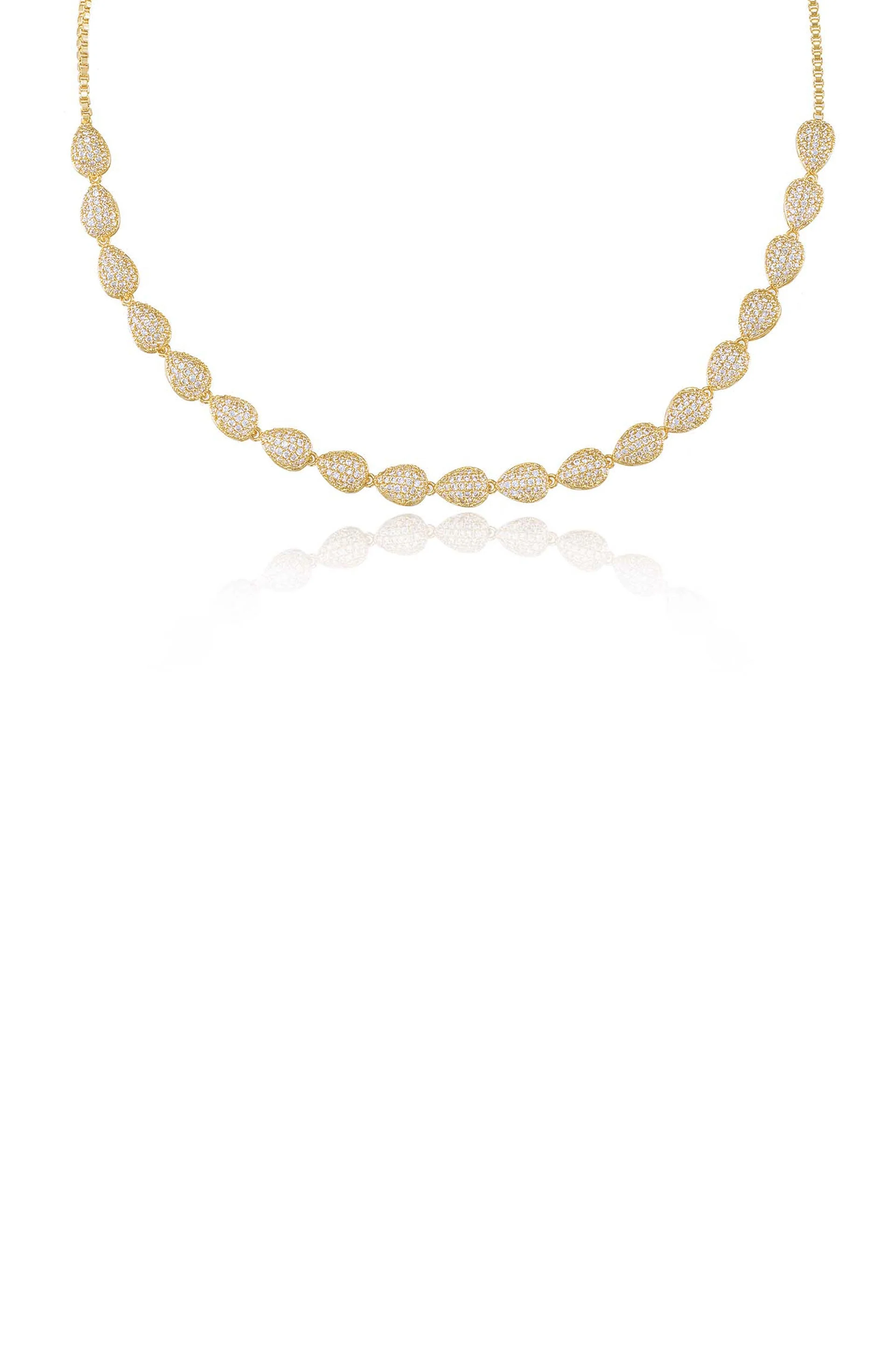 Raised Crystal Teardrop and Adjustable Necklace - Image 3