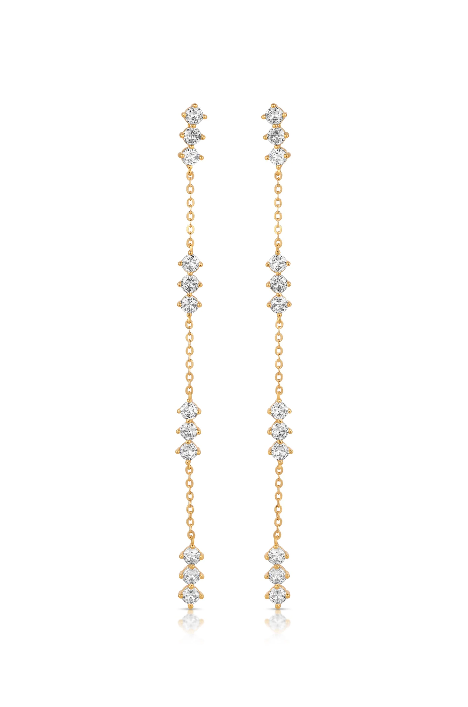 Linear Crystal Drop Earrings