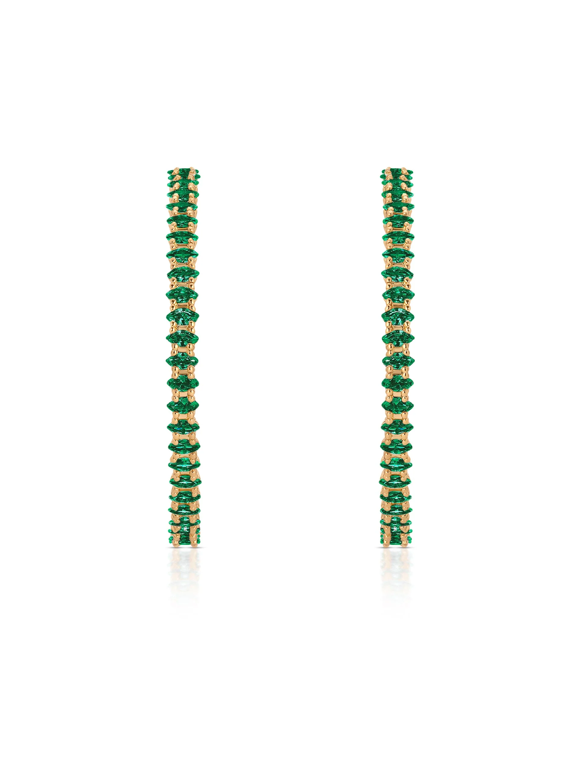 Emerald Marquise Hoops - Image 3