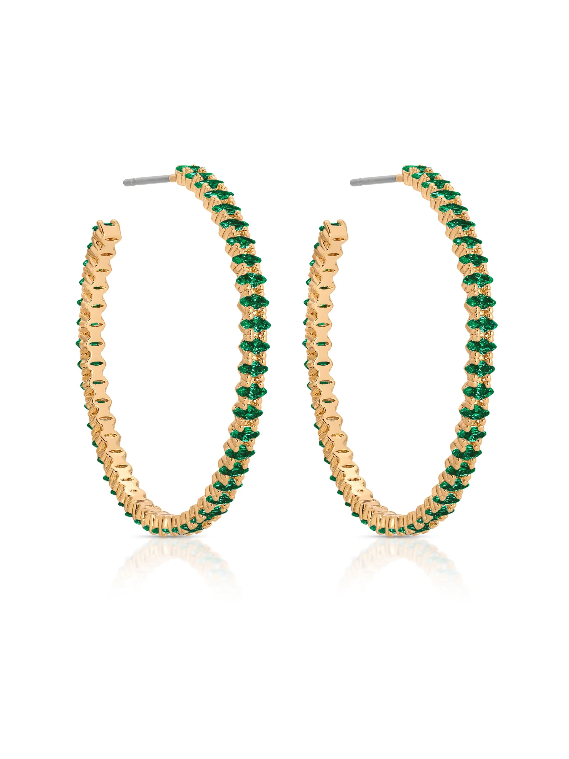 Emerald Marquise Hoops - Image 5