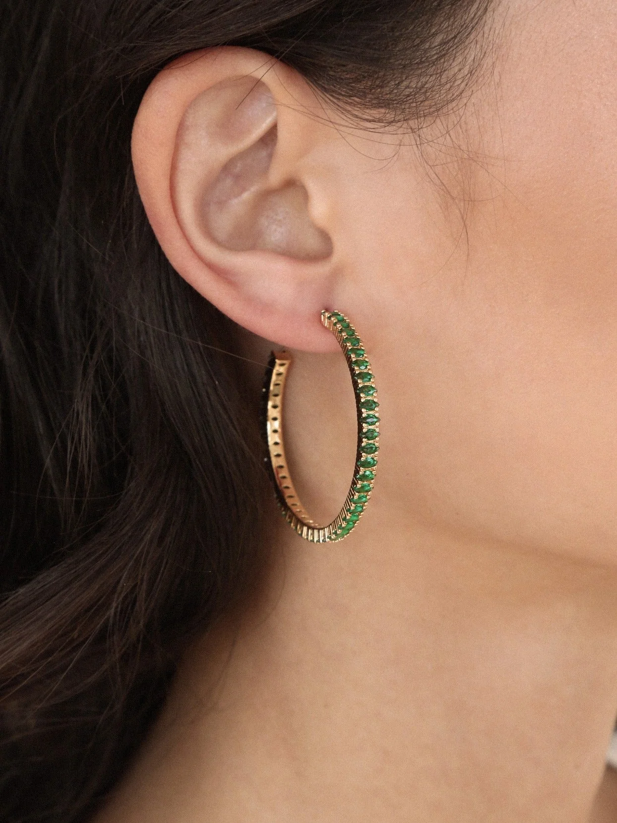 Emerald Marquise Hoops - Image 6