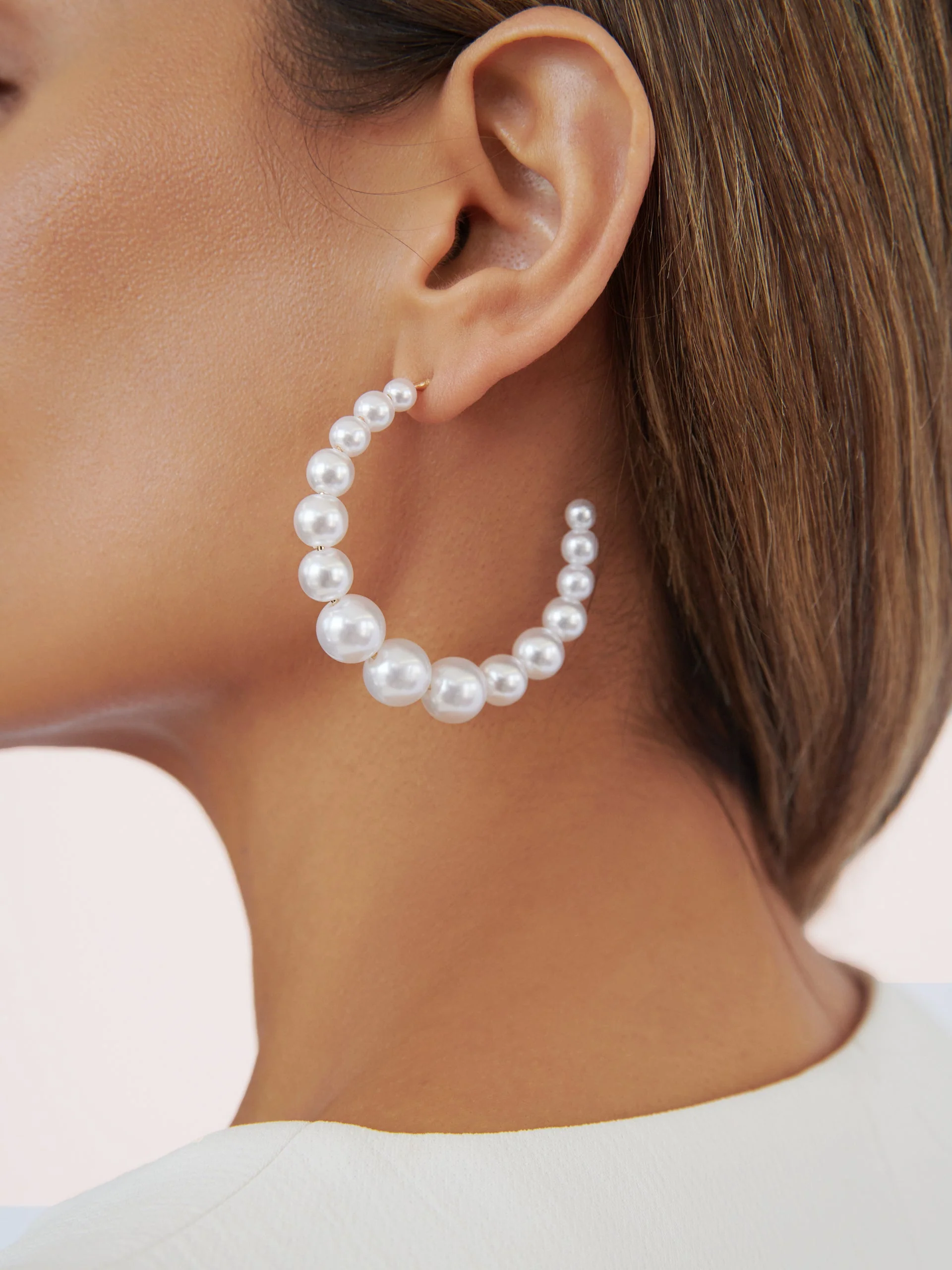 Pearl Bubble Hoops - Image 2