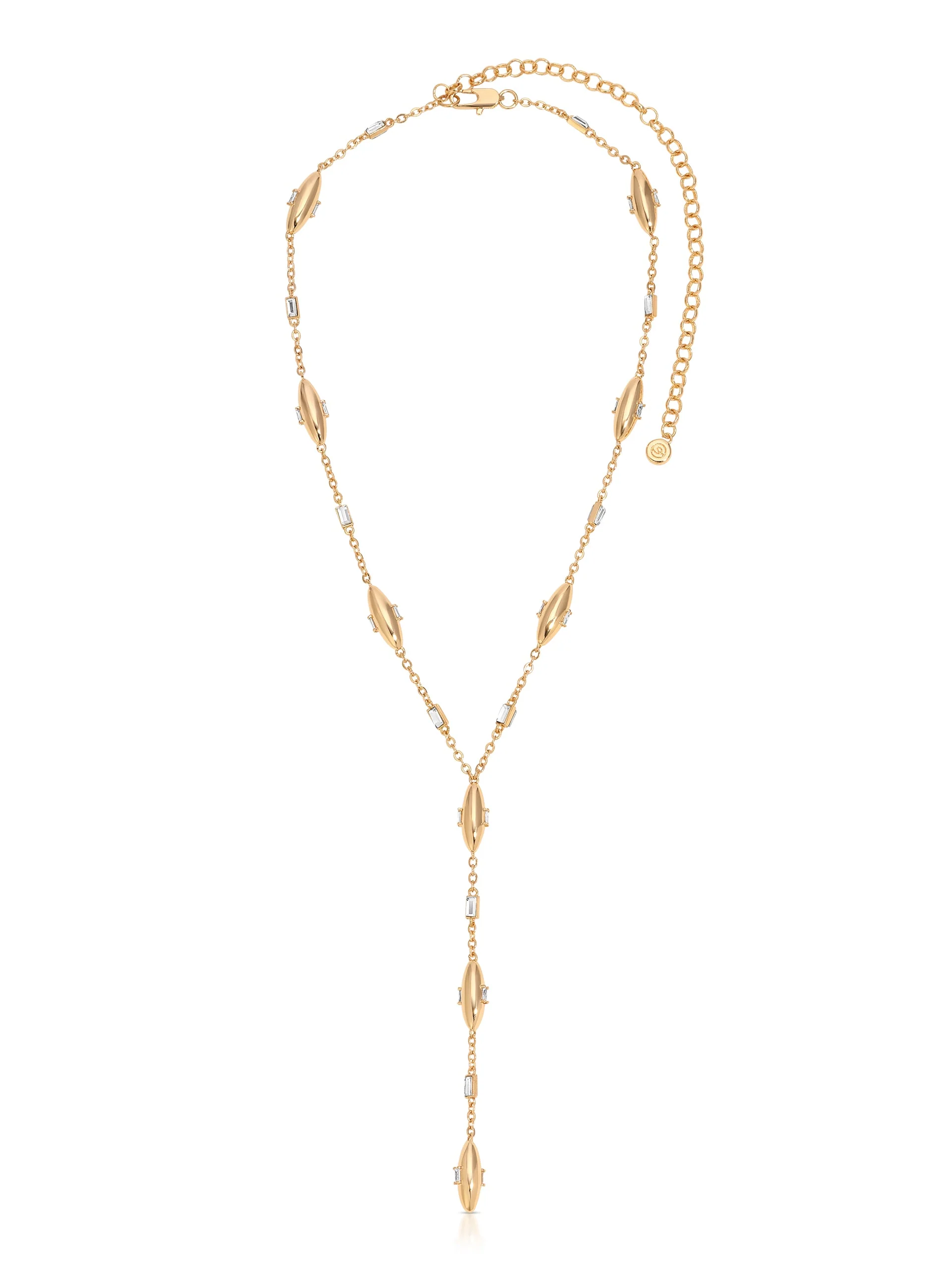 Oval Dome Lariat Necklace - Image 3