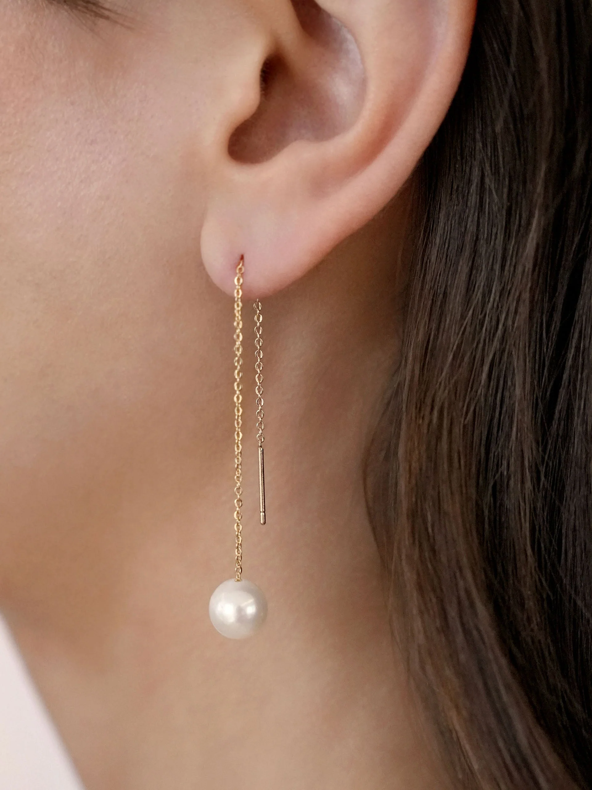 Threaded Pearl Earrings - Image 2