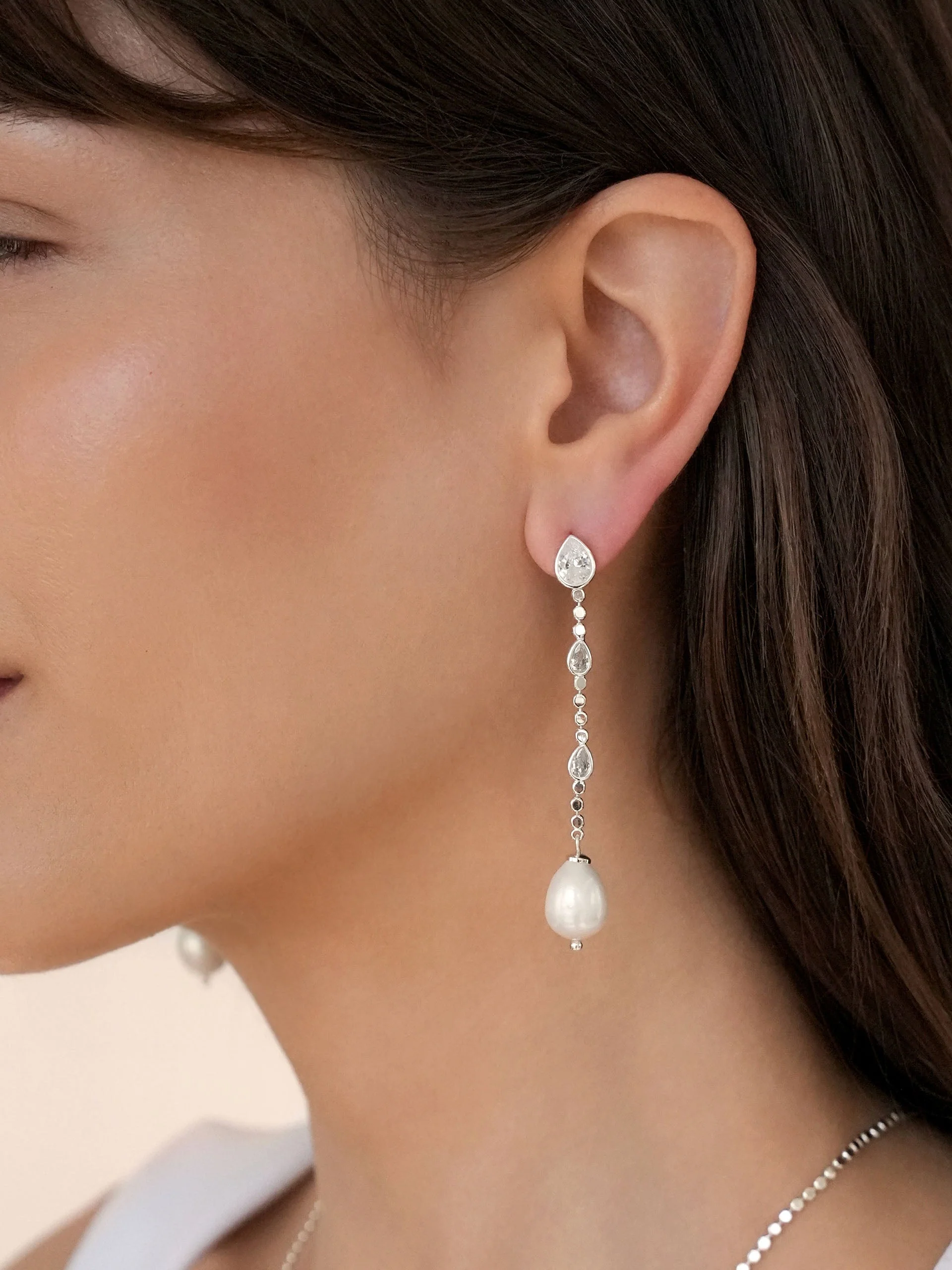 Droplet Crystal and Pearl Earring - Image 6