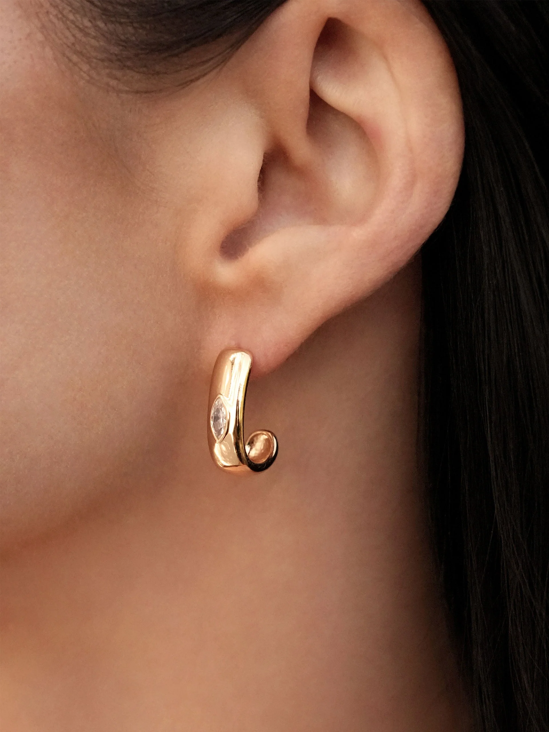 Marquise Crystal Hoops - Image 2