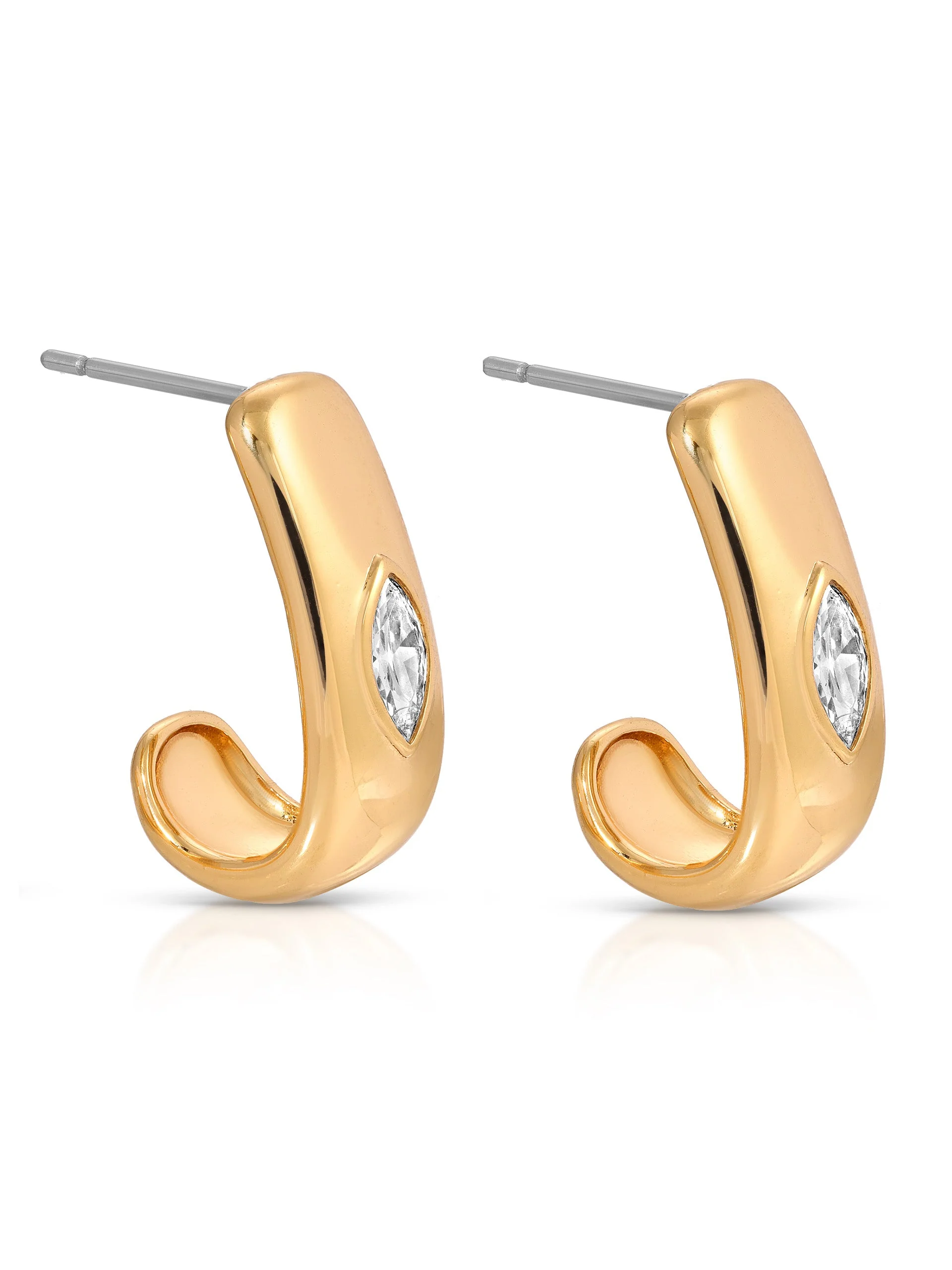 Marquise Crystal Hoops - Image 5
