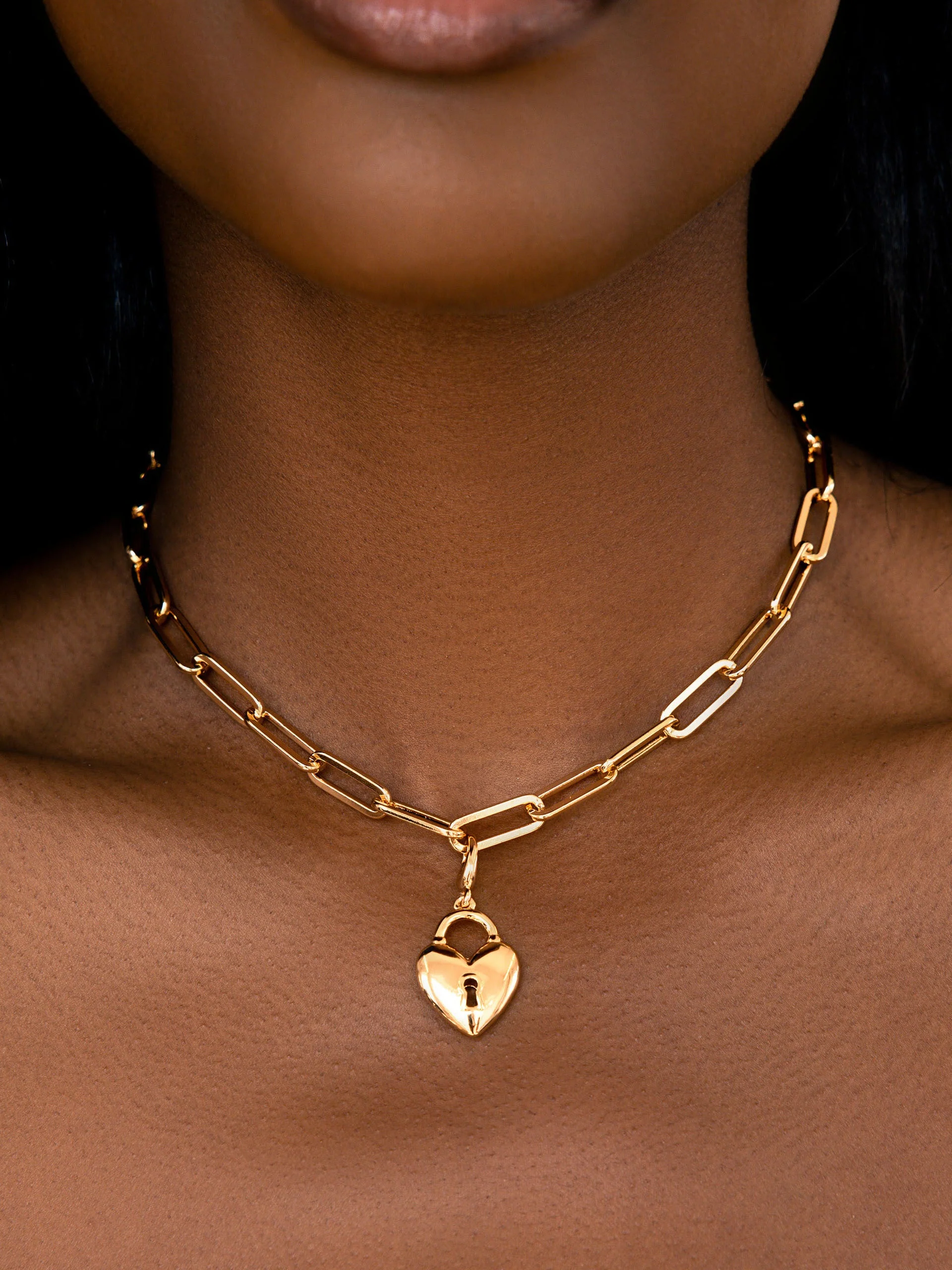 Heart Lock Charm Necklace - Image 3