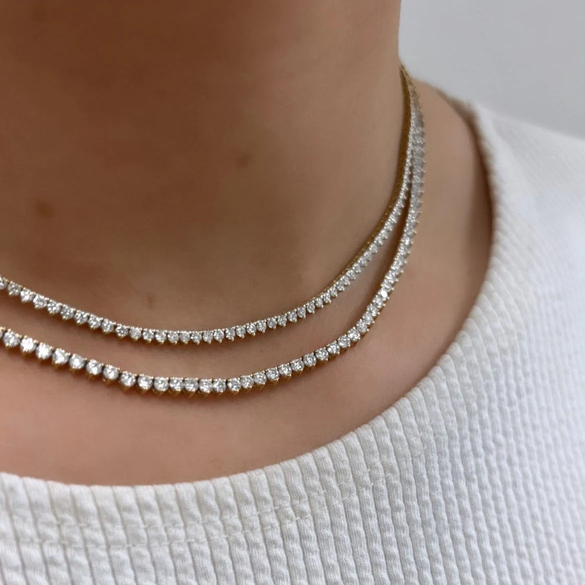 3-Prong Diamond Tennis Necklace - Image 3