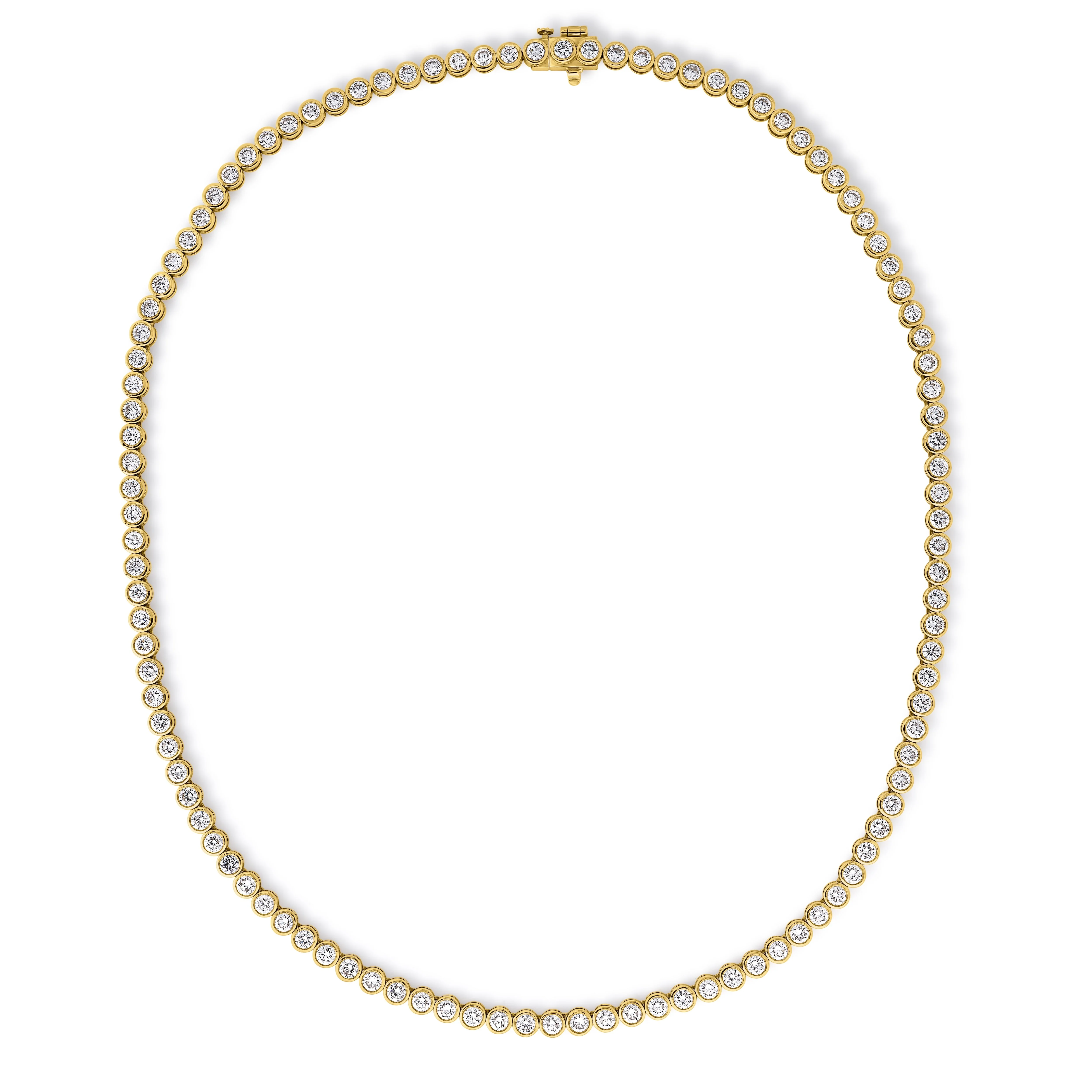 Bezel Set Lab Diamond Tennis Necklace - Image 4